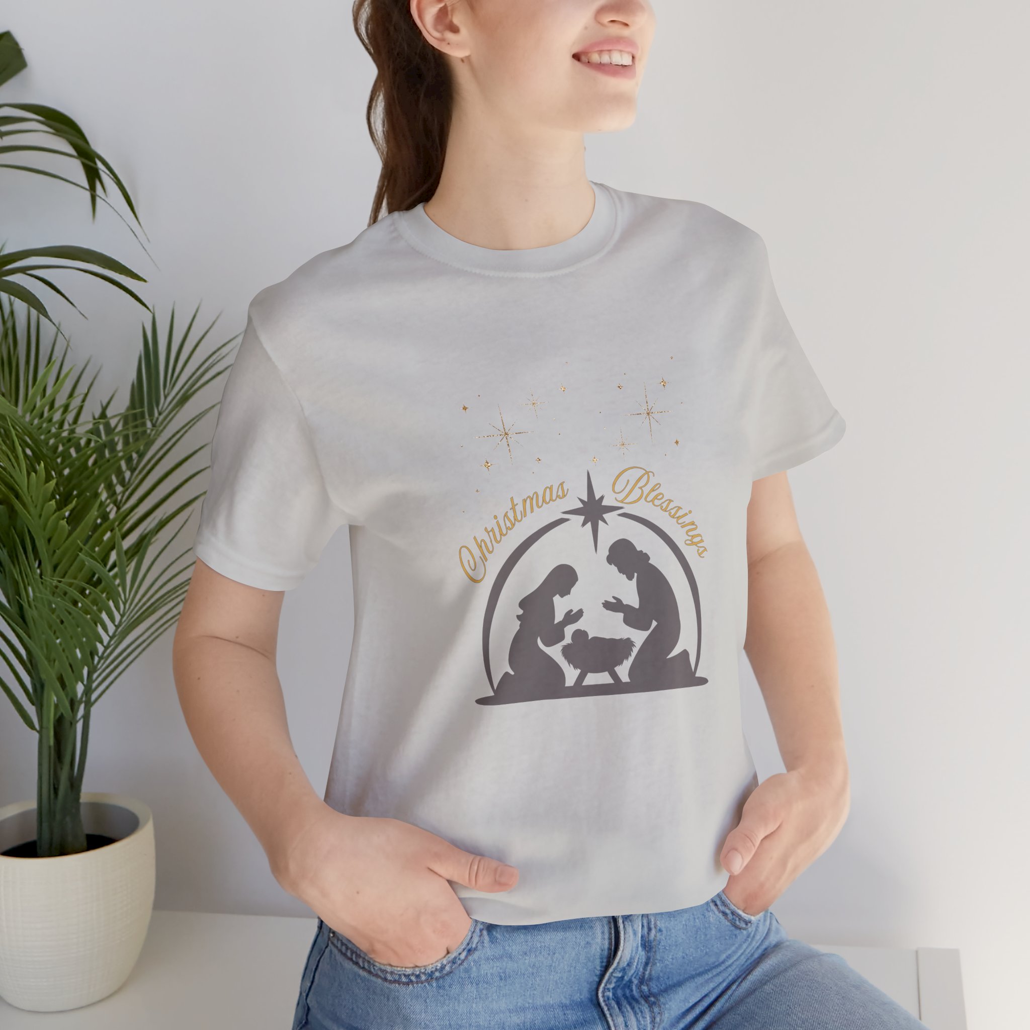 Christmas Nativity Scene Tee, Holiday Shirt, Unisex Christmas Gift, Religious T-Shirt, Xmas Celebration Apparel, Family Gathering Shirt product thumbnail image