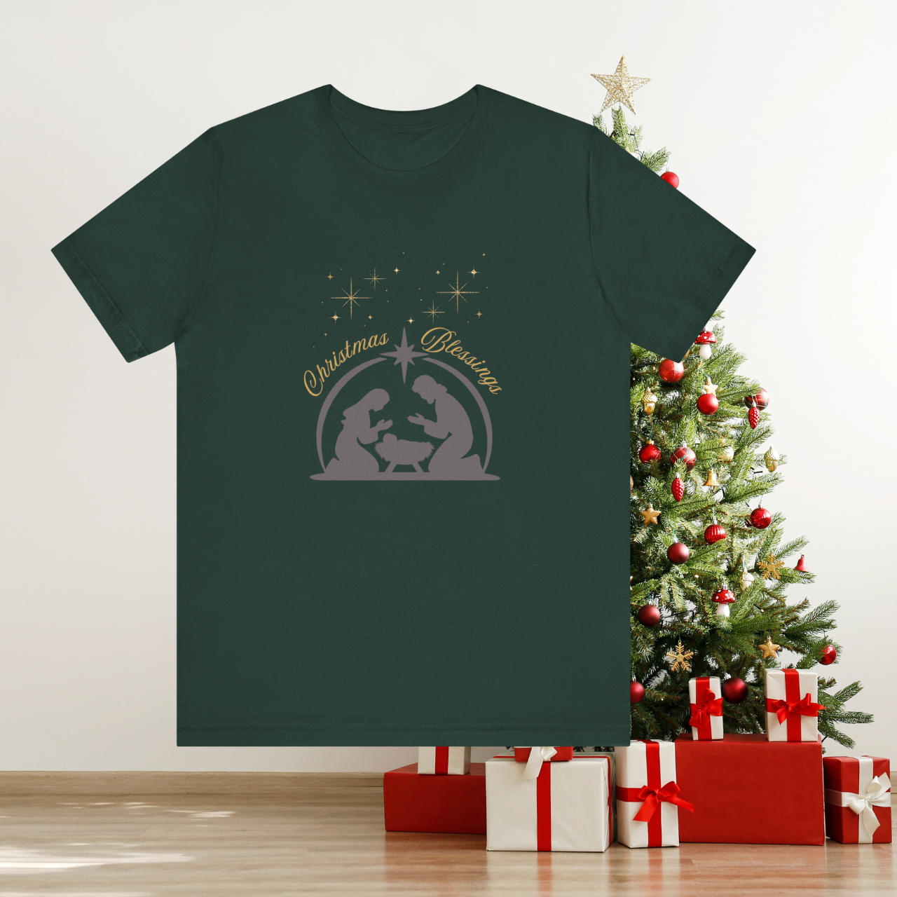 Christmas Nativity Scene Tee, Holiday Shirt, Unisex Christmas Gift, Religious T-Shirt, Xmas Celebration Apparel, Family Gathering Shirt product thumbnail image Christmas Nativity Scene Tee, Holiday Shirt, Unisex Christmas Gift, Religious T-Shirt, Xmas Celebration Apparel, Family Gathering Shirt product thumbnail image