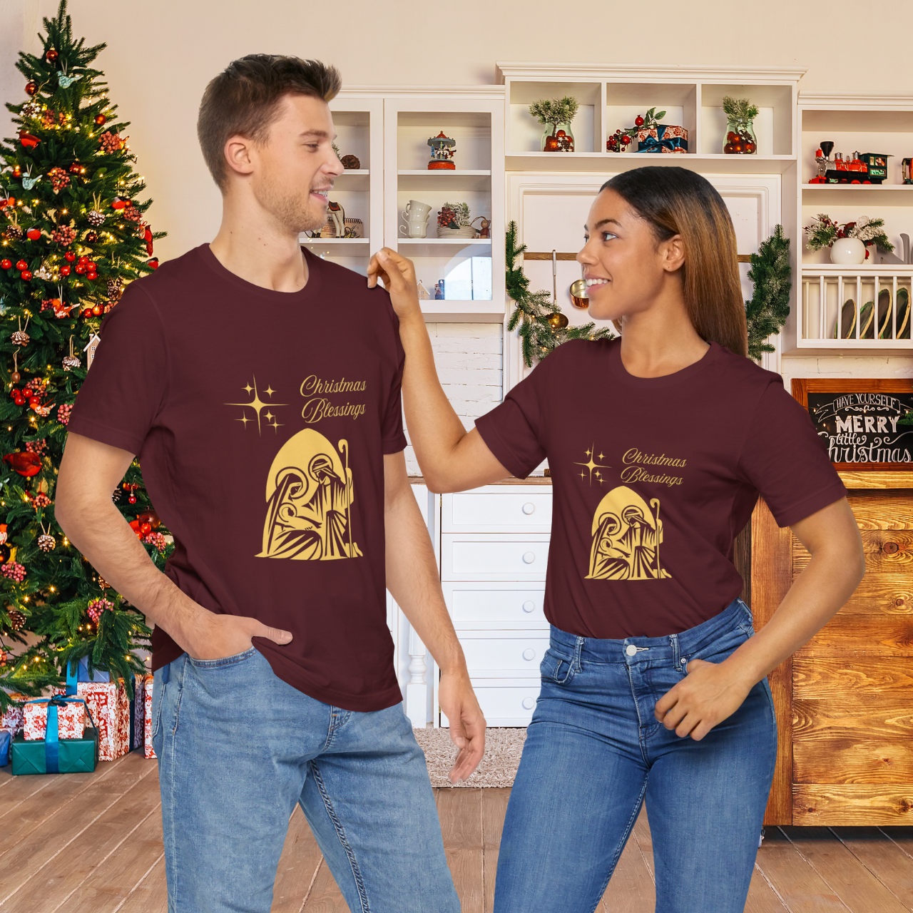 Christmas Message Tee, Unisex Christmas T-Shirt, Holiday Gift Shirt, Religious Tee, Festive Apparel product thumbnail image Christmas Message Tee, Unisex Christmas T-Shirt, Holiday Gift Shirt, Religious Tee, Festive Apparel product thumbnail image