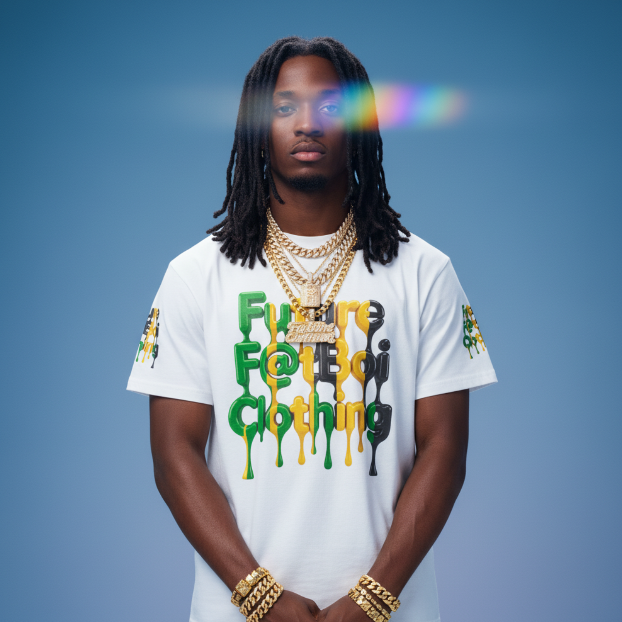 Future F@tboi Yardie Drip Unisex Tee - Stylish Streetwear Gift for Festivals and Jamaica Lovers product thumbnail image Future F@tboi Yardie Drip Unisex Tee - Stylish Streetwear Gift for Festivals and Jamaica Lovers product thumbnail image