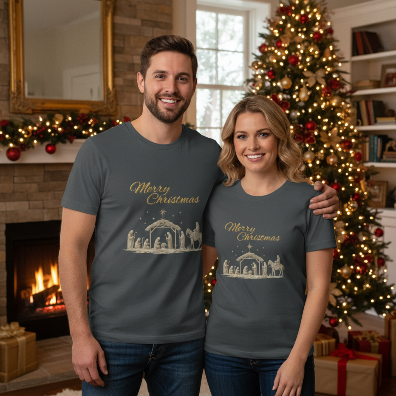 Merry Christmas Unisex Tee, Holiday Apparel, Gift for Her, Family Christmas Shirt, Festive Short Sleeve T-Shirt product thumbnail image Merry Christmas Unisex Tee, Holiday Apparel, Gift for Her, Family Christmas Shirt, Festive Short Sleeve T-Shirt product thumbnail image