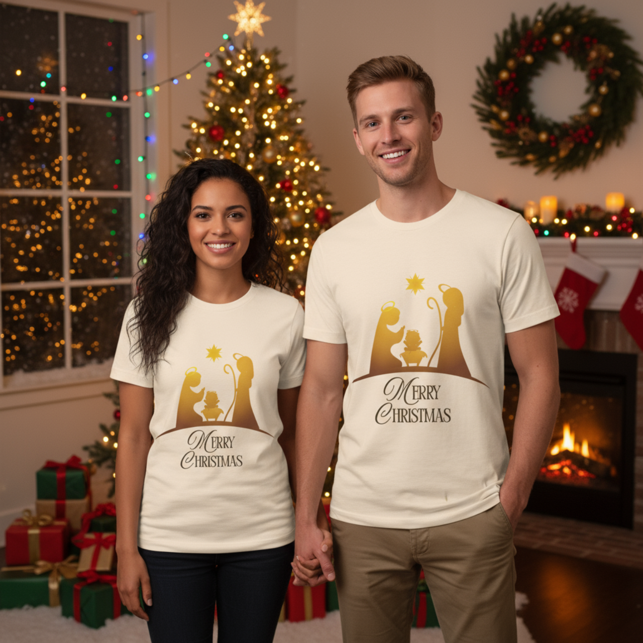 Christmas Nativity Unisex Tee | Merry Christmas Shirt, Holiday Gift, Religious Apparel, Faith-Based Fashion product thumbnail image