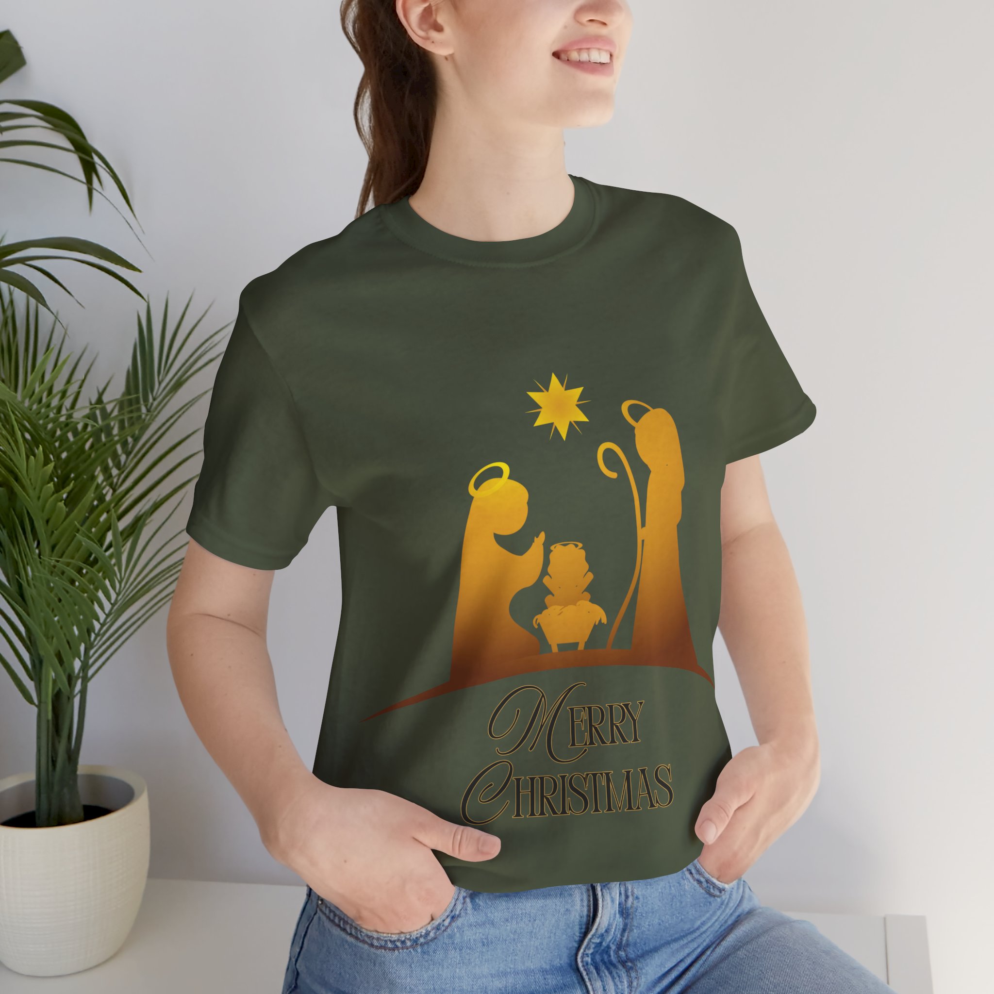 Christmas Nativity Unisex Tee | Merry Christmas Shirt, Holiday Gift, Religious Apparel, Faith-Based Fashion product thumbnail image Christmas Nativity Unisex Tee | Merry Christmas Shirt, Holiday Gift, Religious Apparel, Faith-Based Fashion product thumbnail image