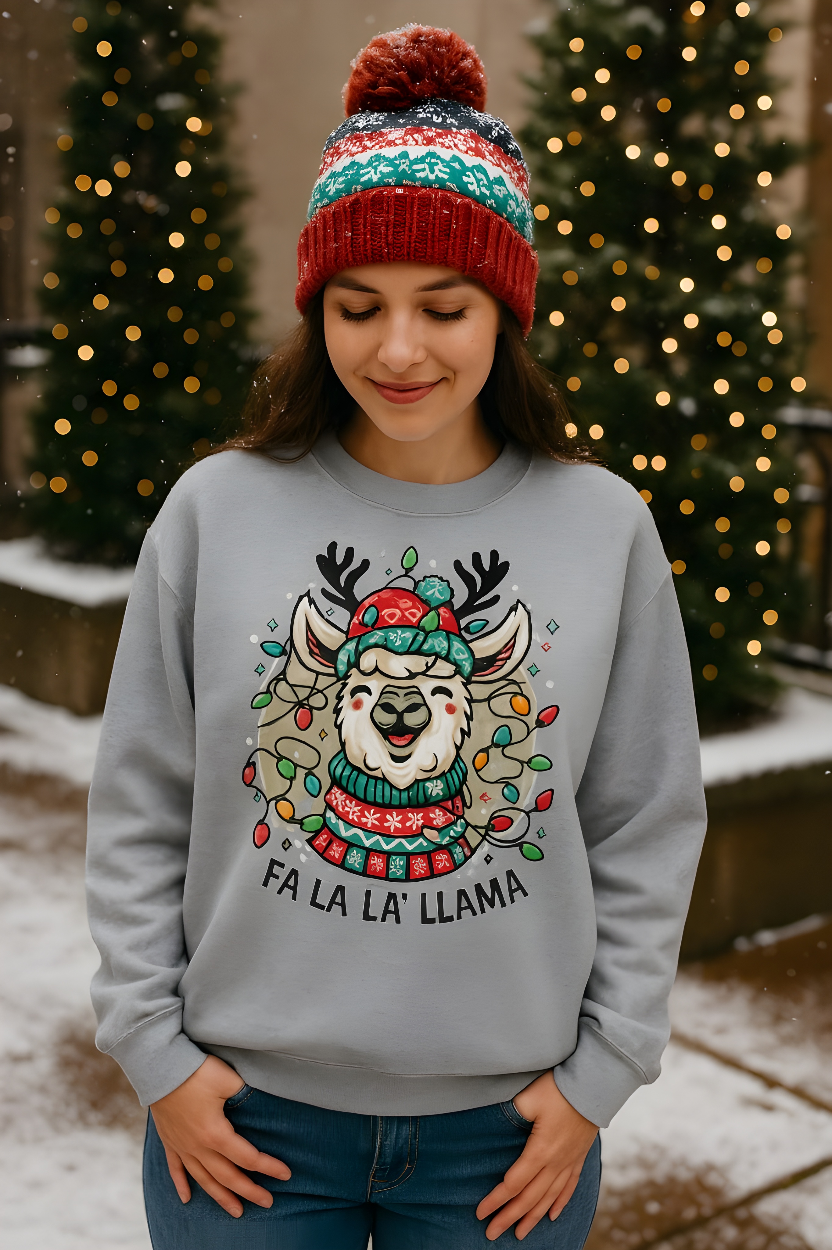 Fa La La Llama Christmas Sweatshirt – Funny Holiday Llama Ugly Sweater Style, Cozy Holiday Gift, Winter Fashion, Unisex Christmas Sweater, Fun Family Apparel product thumbnail image Fa La La Llama Christmas Sweatshirt – Funny Holiday Llama Ugly Sweater Style, Cozy Holiday Gift, Winter Fashion, Unisex Christmas Sweater, Fun Family Apparel product thumbnail image