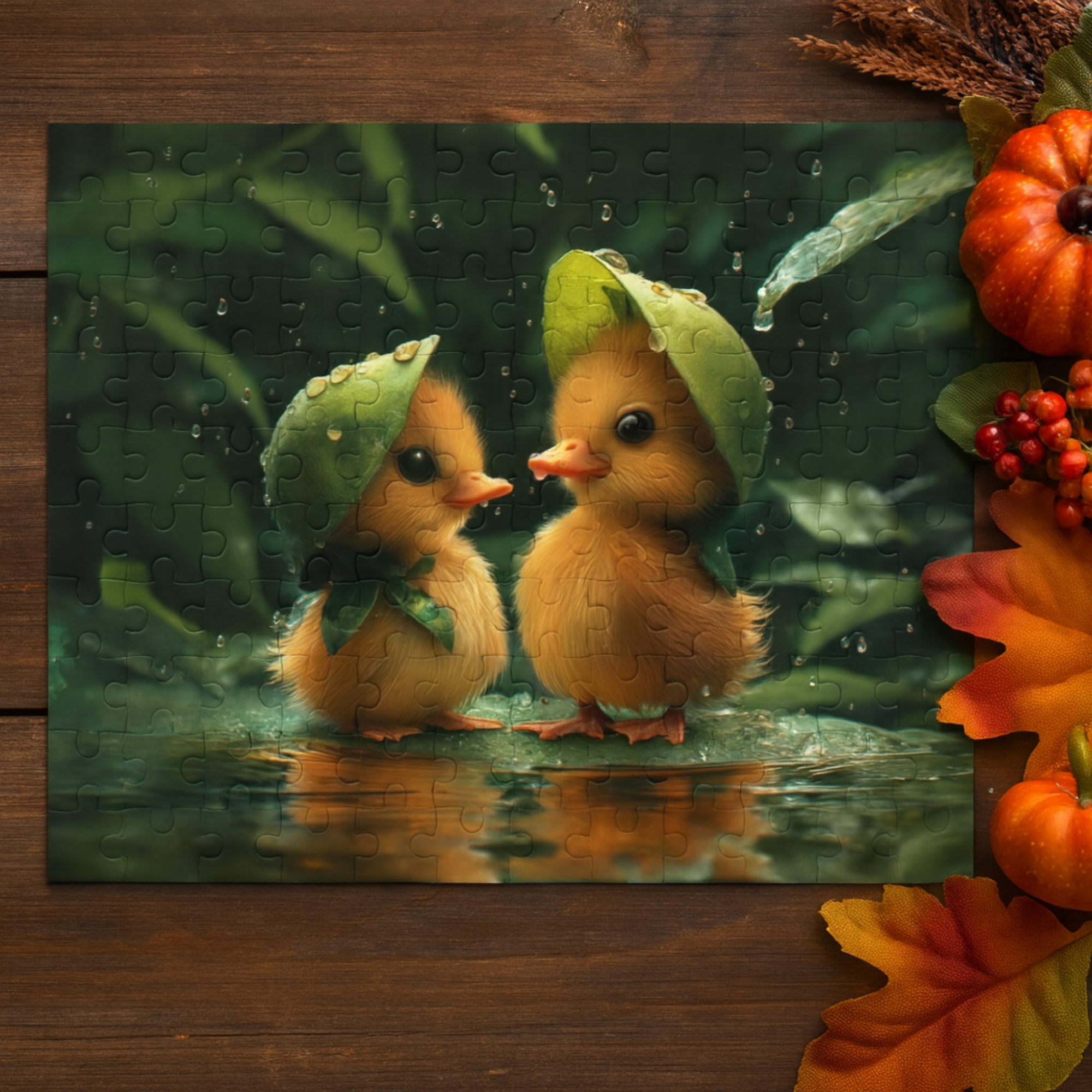 Adorable Ducklings Under Leaf Hats Jigsaw Puzzle 252 Piece Family Puzzle | Cute Animal Puzzle Gift for Kids And Adults | Cozy Holiday Game Night Fun product thumbnail image Adorable Ducklings Under Leaf Hats Jigsaw Puzzle 252 Piece Family Puzzle | Cute Animal Puzzle Gift for Kids And Adults | Cozy Holiday Game Night Fun product thumbnail image