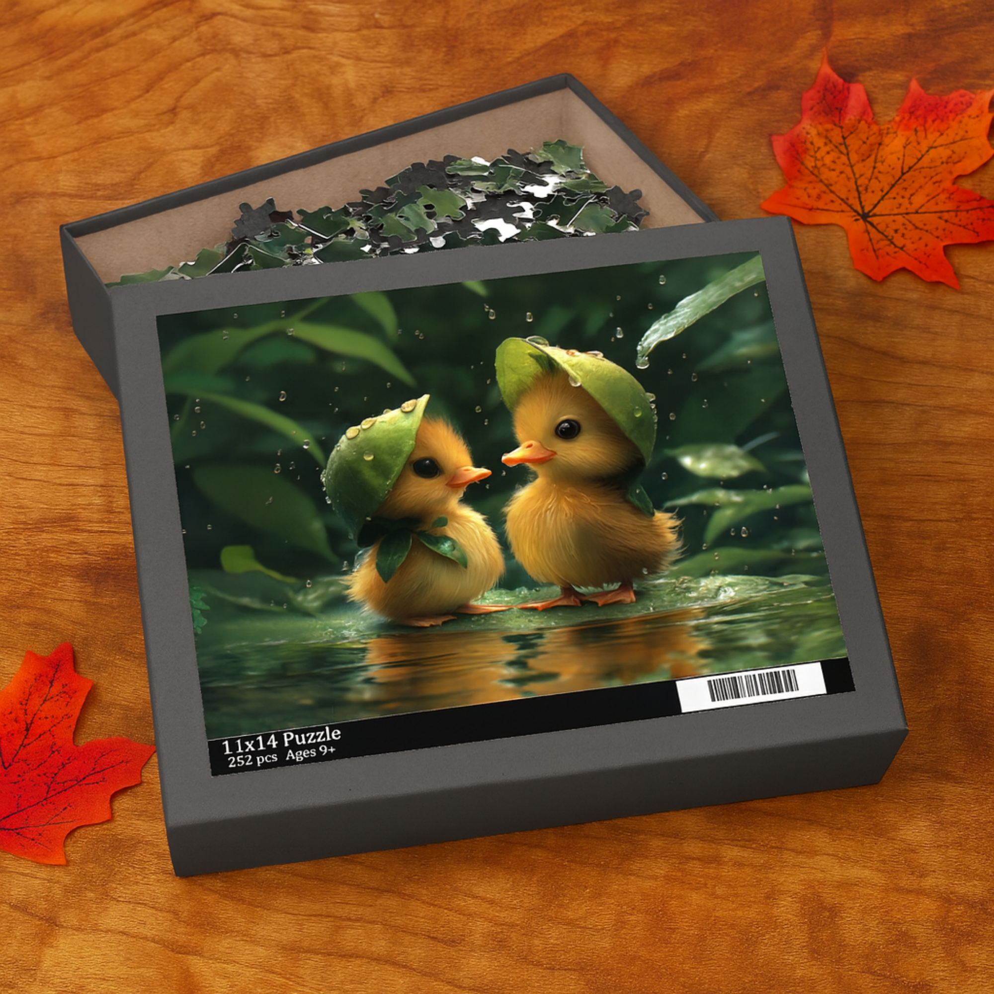 Adorable Ducklings Under Leaf Hats Jigsaw Puzzle 252 Piece Family Puzzle | Cute Animal Puzzle Gift for Kids And Adults | Cozy Holiday Game Night Fun product thumbnail image Adorable Ducklings Under Leaf Hats Jigsaw Puzzle 252 Piece Family Puzzle | Cute Animal Puzzle Gift for Kids And Adults | Cozy Holiday Game Night Fun product thumbnail image