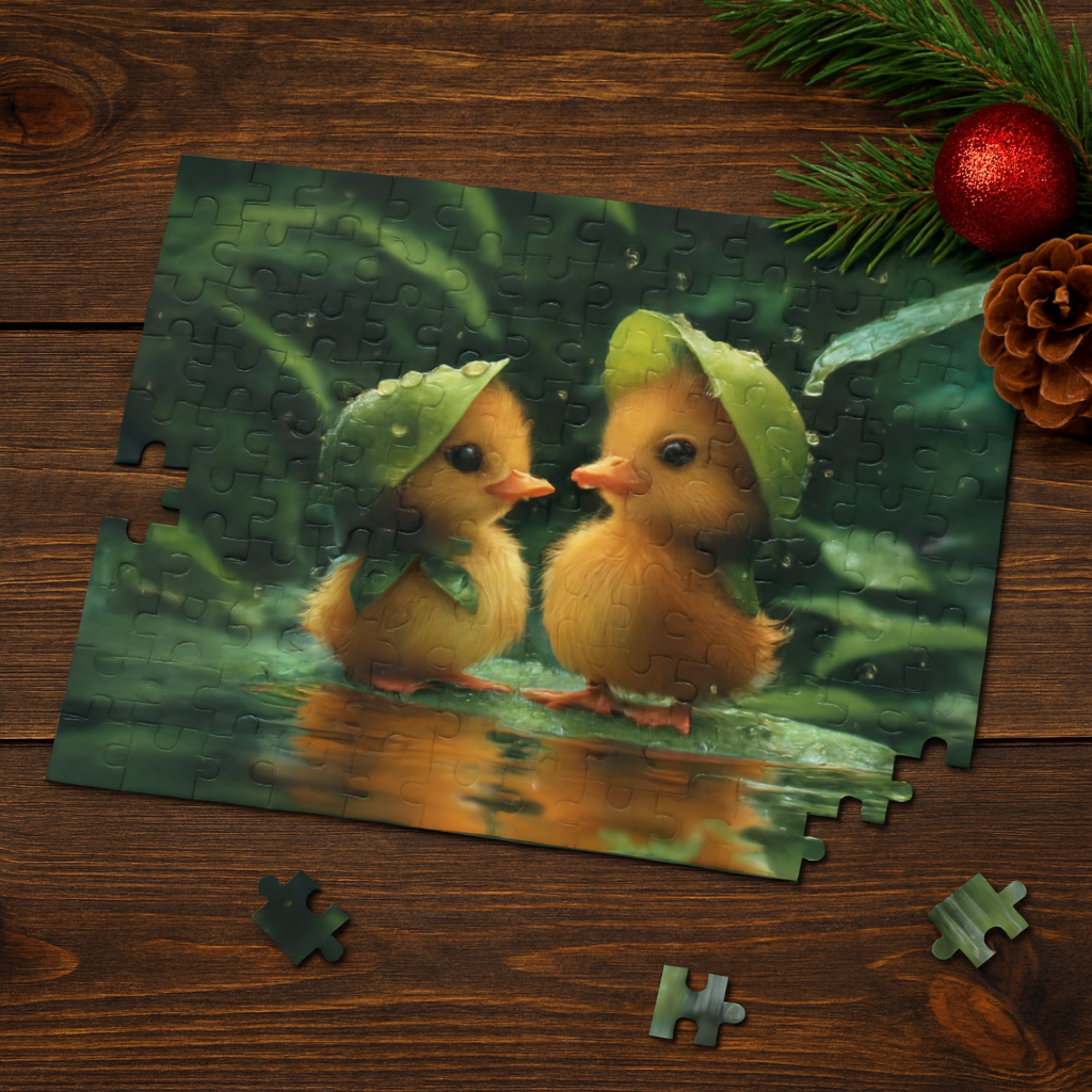 Adorable Ducklings Under Leaf Hats Jigsaw Puzzle 252 Piece Family Puzzle | Cute Animal Puzzle Gift for Kids And Adults | Cozy Holiday Game Night Fun product thumbnail image Adorable Ducklings Under Leaf Hats Jigsaw Puzzle 252 Piece Family Puzzle | Cute Animal Puzzle Gift for Kids And Adults | Cozy Holiday Game Night Fun product thumbnail image