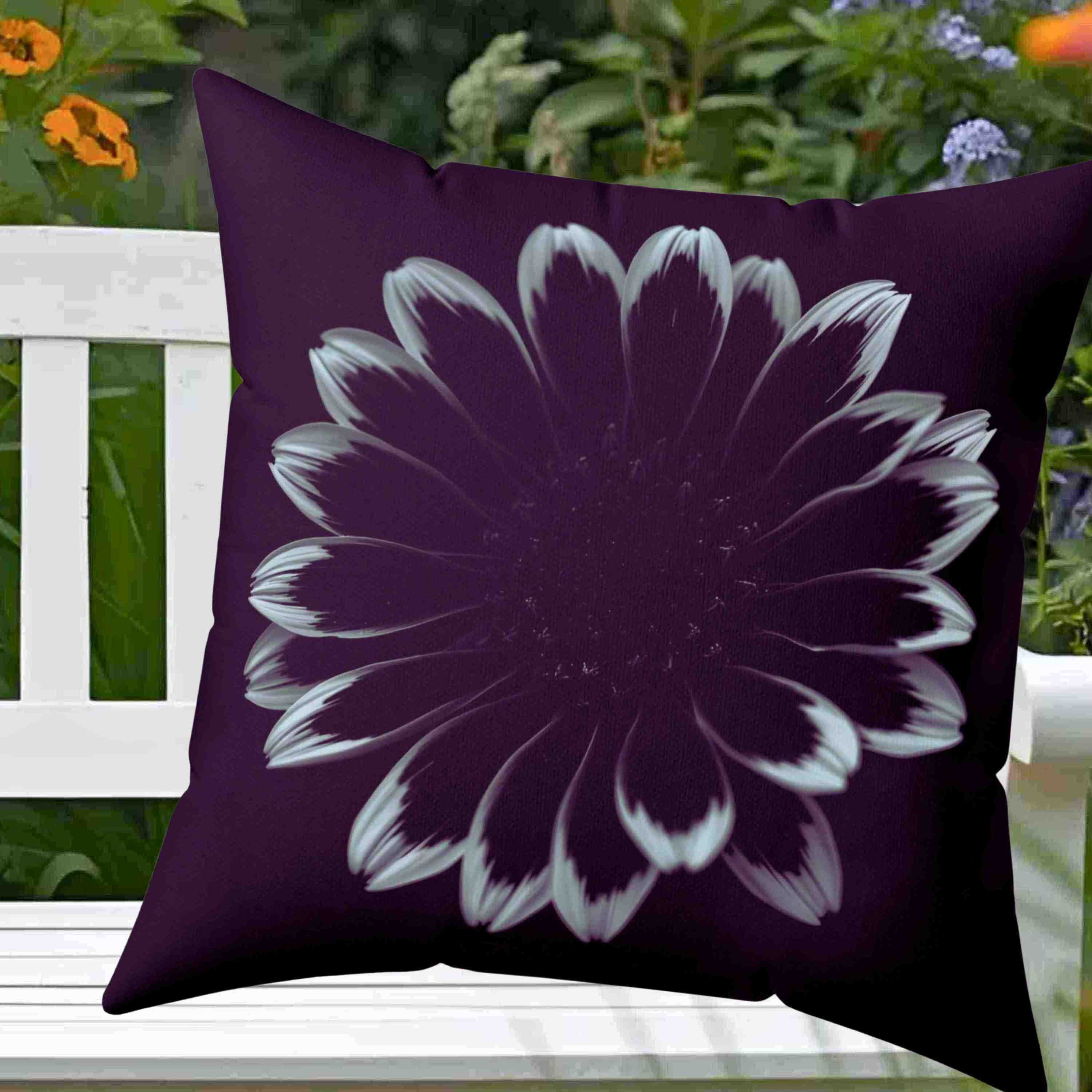 Black Floral Decorative Pillow - Modern Home Accent, Cozy Living Room Cushion, Unique Gift Idea, Seasonal Decor, Floral Design product thumbnail image