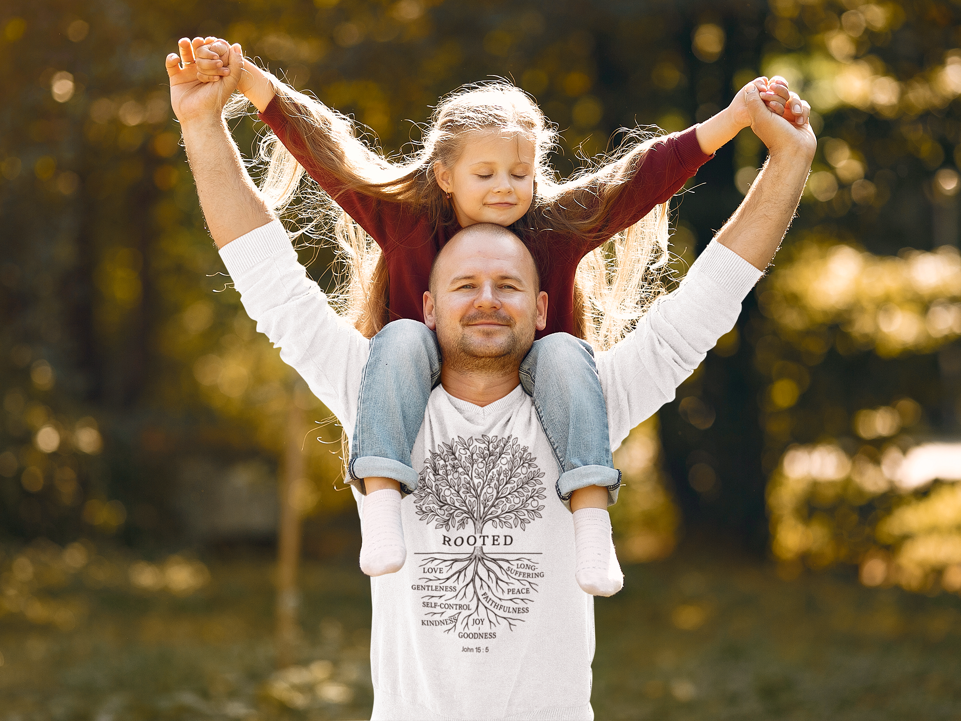 "Rooted" Faith Design Unisex Long Sleeve Tee, Inspirational product thumbnail image "Rooted" Faith Design Unisex Long Sleeve Tee, Inspirational product thumbnail image