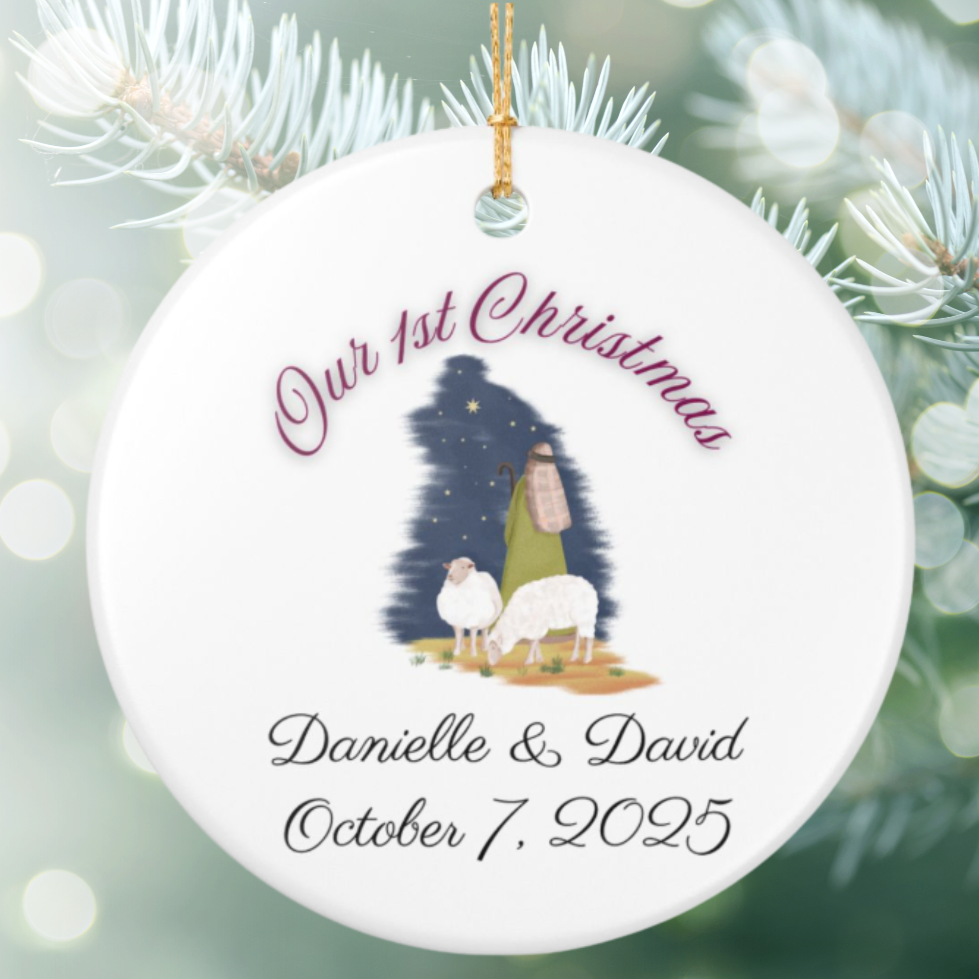 Personalized Christmas Ornament, Custom Decoration, First Christmas Keepsake, Holiday Gift, Family Ornament, Wedding Anniversary Decor product thumbnail image Personalized Christmas Ornament, Custom Decoration, First Christmas Keepsake, Holiday Gift, Family Ornament, Wedding Anniversary Decor product thumbnail image