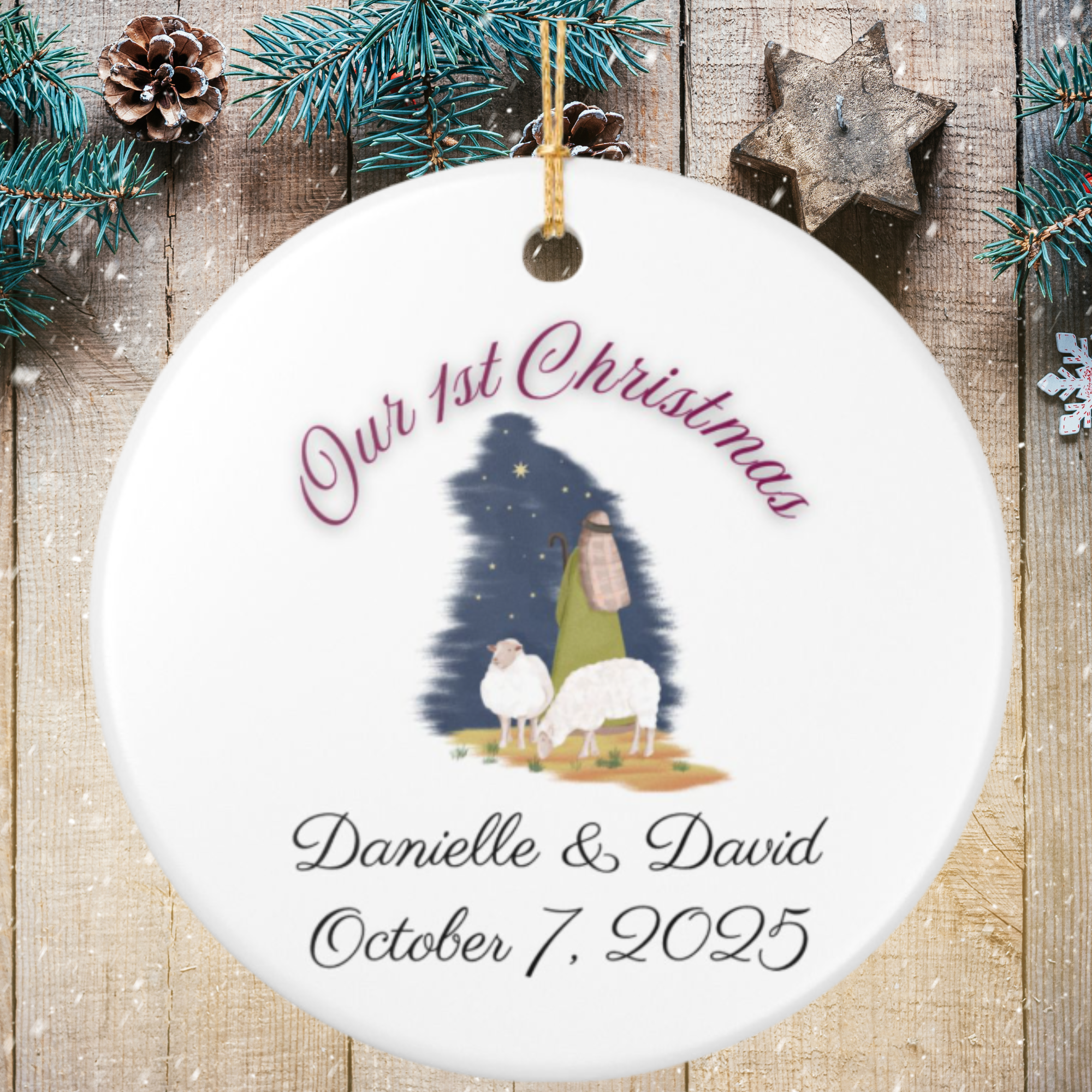 Personalized Christmas Ornament, Custom Decoration, First Christmas Keepsake, Holiday Gift, Family Ornament, Wedding Anniversary Decor product thumbnail image Personalized Christmas Ornament, Custom Decoration, First Christmas Keepsake, Holiday Gift, Family Ornament, Wedding Anniversary Decor product thumbnail image