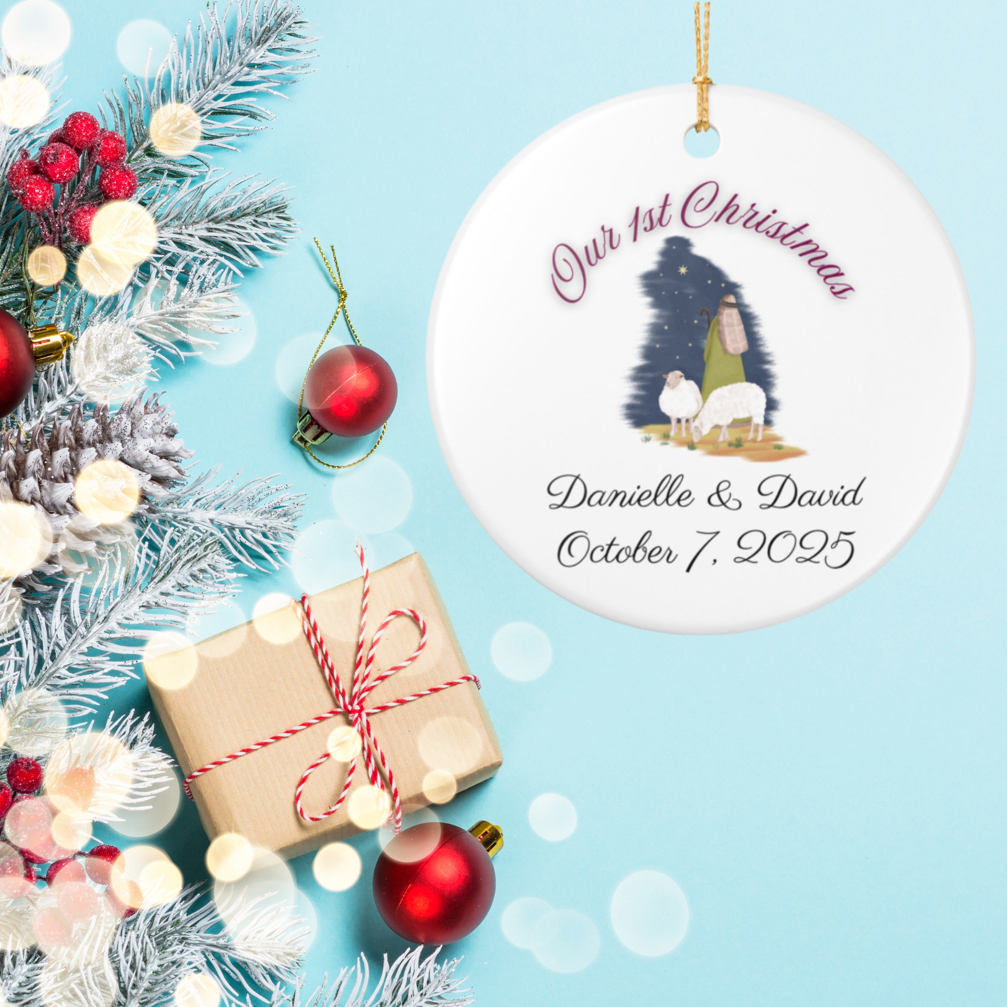 Personalized Christmas Ornament, Custom Decoration, First Christmas Keepsake, Holiday Gift, Family Ornament, Wedding Anniversary Decor product thumbnail image Personalized Christmas Ornament, Custom Decoration, First Christmas Keepsake, Holiday Gift, Family Ornament, Wedding Anniversary Decor product thumbnail image