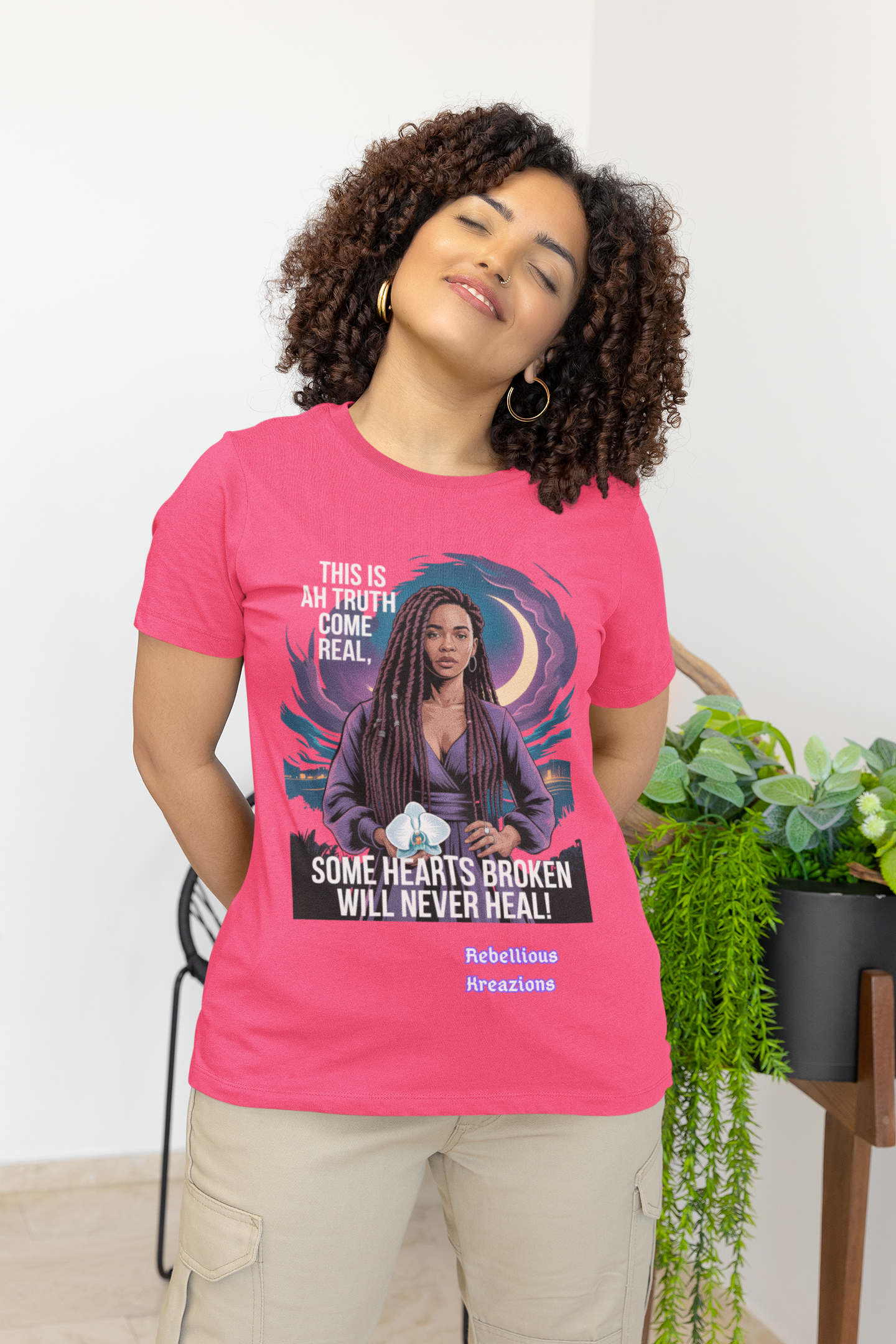 Heartfelt Truth Tee: b. (female) This Is Ah Truth Come Real Some Hearts Broken Will Never Heal!