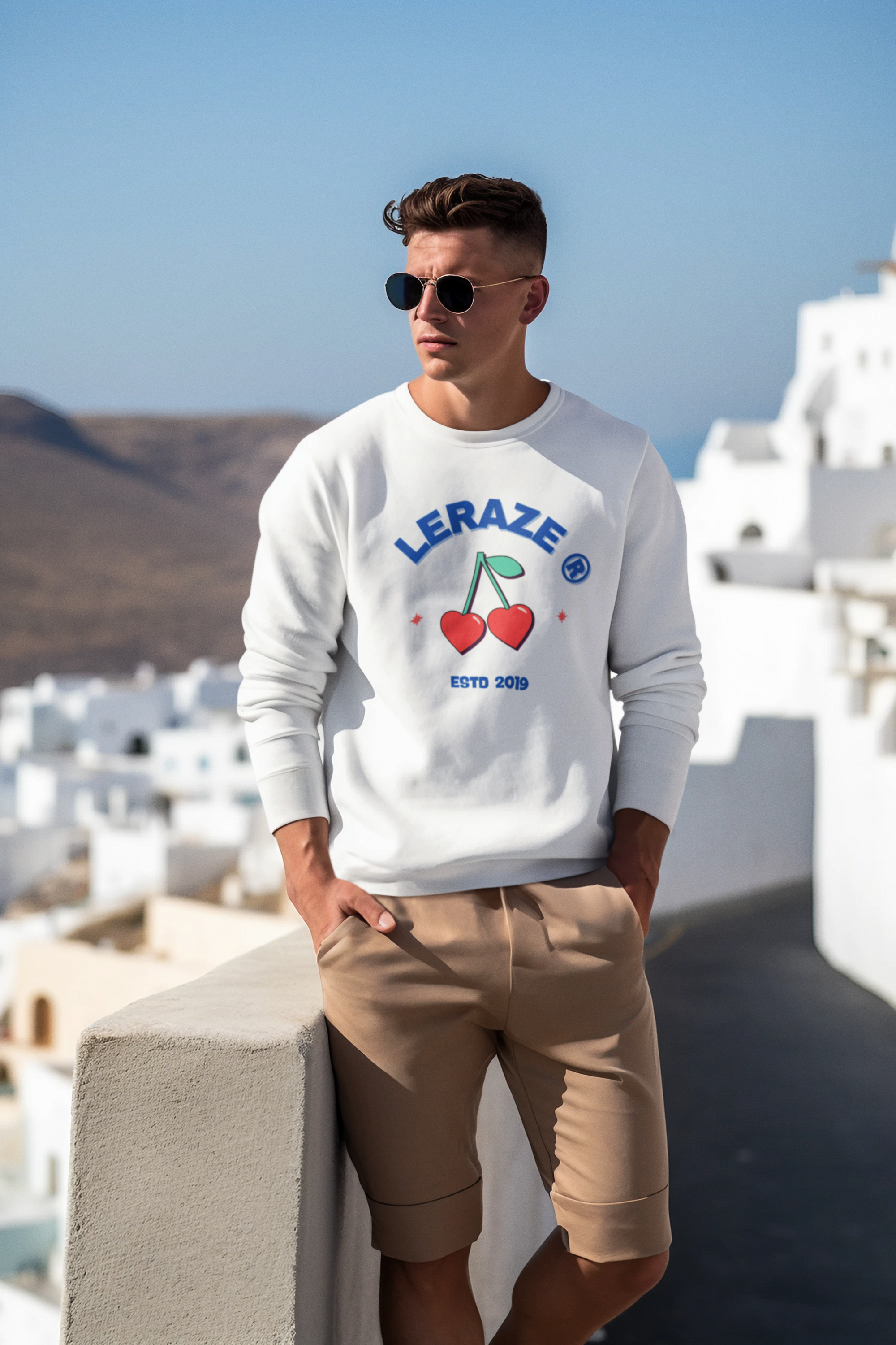 Cute Cherry Graphic Crewneck Sweatshirt, Unisex Winter Fashion, Cozy Gift for Her, Fall Layering, Trendy Streetwear product thumbnail image