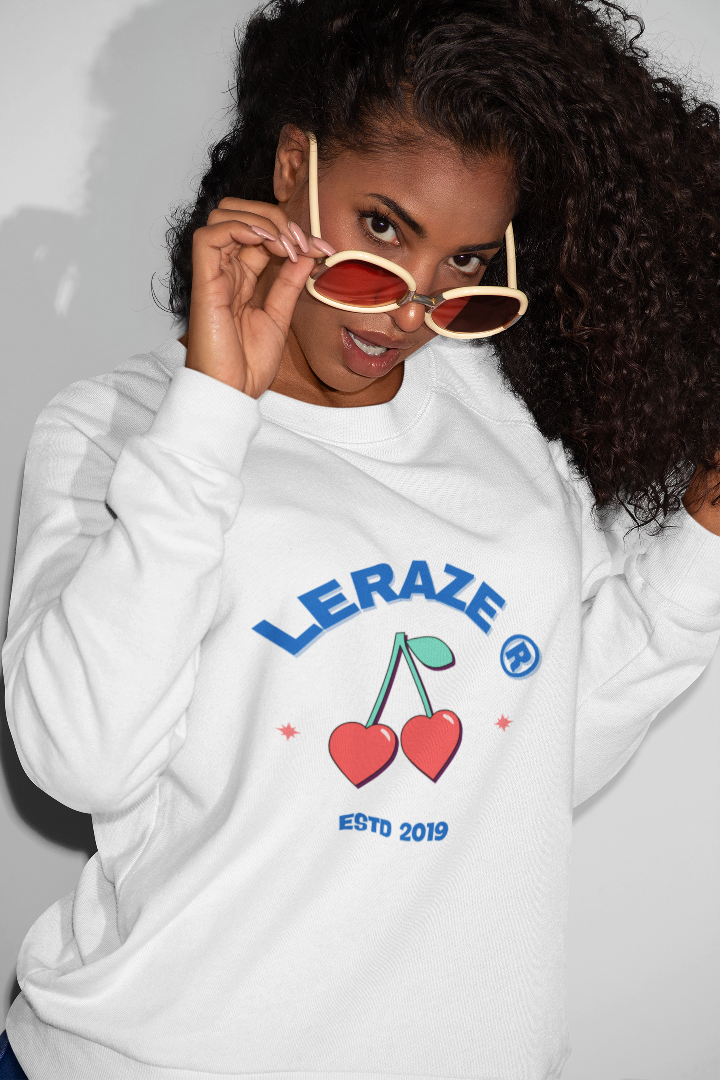 Cute Cherry Graphic Crewneck Sweatshirt, Unisex Winter Fashion, Cozy Gift for Her, Fall Layering, Trendy Streetwear product thumbnail image