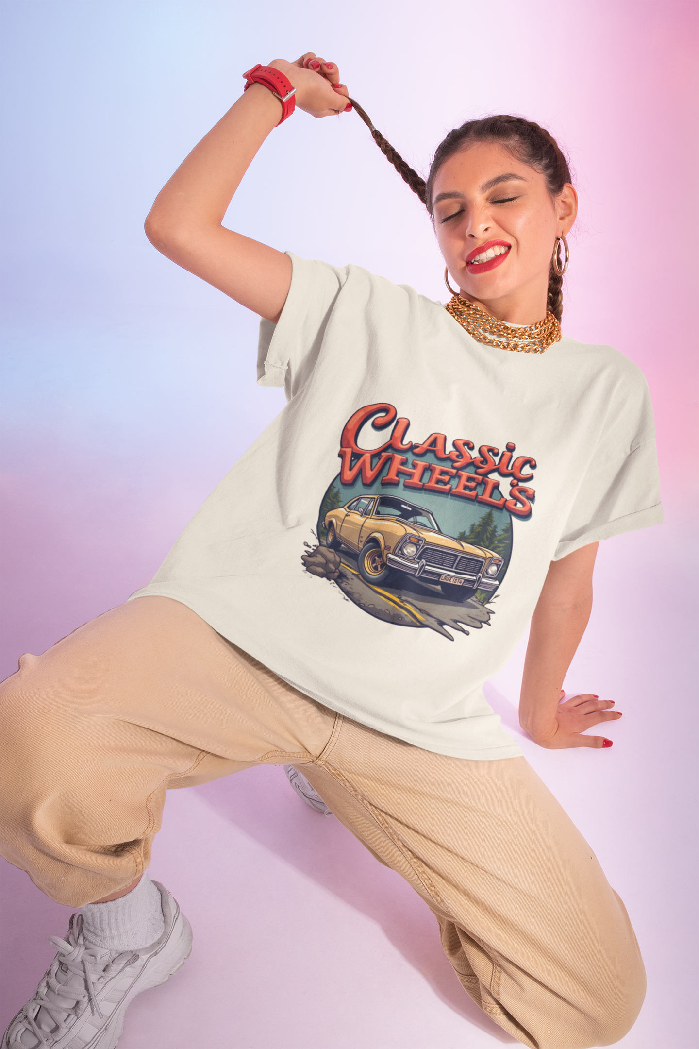 Heavy Cotton 'Classic Wheels' Unisex Vintage Car Graphic T-Shirt. product thumbnail image Heavy Cotton 'Classic Wheels' Unisex Vintage Car Graphic T-Shirt. product thumbnail image