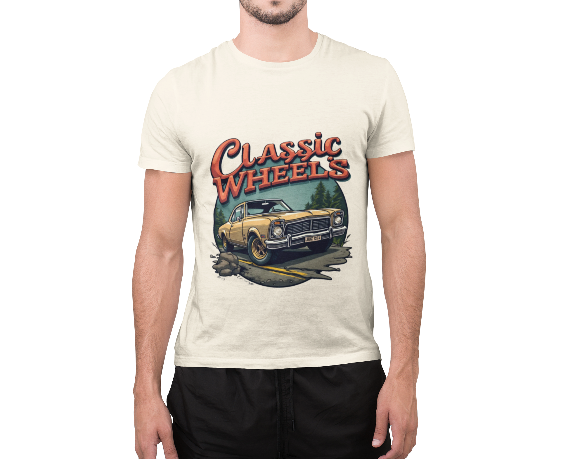 Heavy Cotton 'Classic Wheels' Unisex Vintage Car Graphic T-Shirt. product thumbnail image Heavy Cotton 'Classic Wheels' Unisex Vintage Car Graphic T-Shirt. product thumbnail image