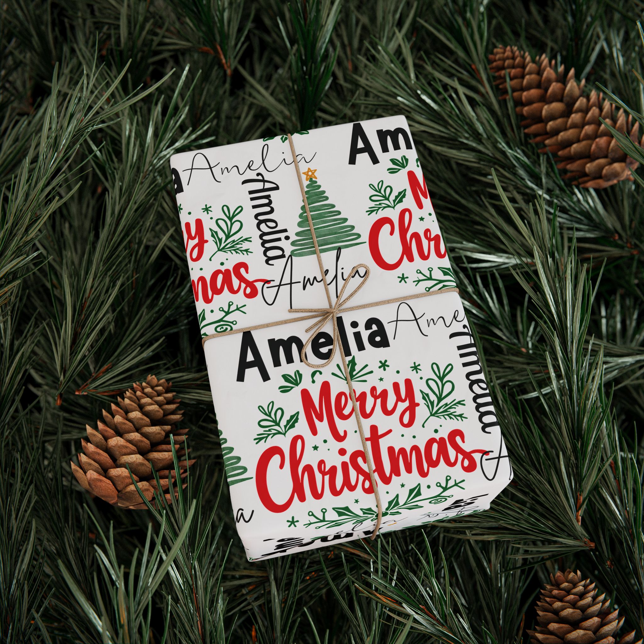 Personalized Christmas Wrapping Paper, Holiday Gift Wrap, Festive Paper for Presents, Custom Name Wrapping, Christmas Decor Personalized Christmas Wrapping Paper, Holiday Gift Wrap, Festive Paper for Presents, Custom Name Wrapping, Christmas Decor