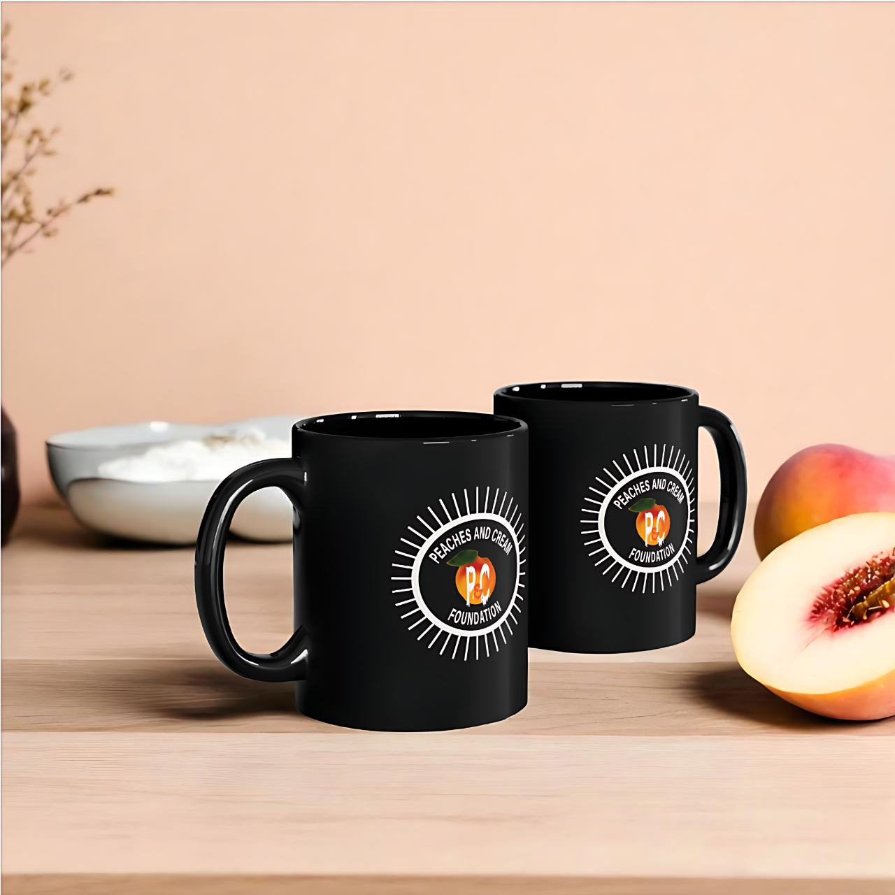 Peaches and Cream (PNCF) Designed 11oz Black Mug product thumbnail image Peaches and Cream (PNCF) Designed 11oz Black Mug product thumbnail image