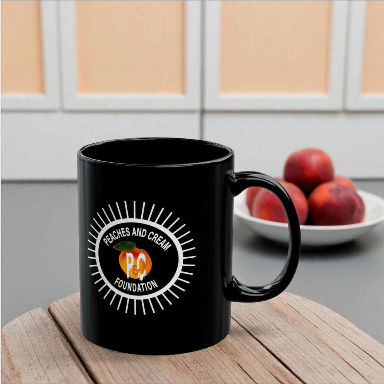 Peaches and Cream (PNCF) Designed 11oz Black Mug product thumbnail image Peaches and Cream (PNCF) Designed 11oz Black Mug product thumbnail image