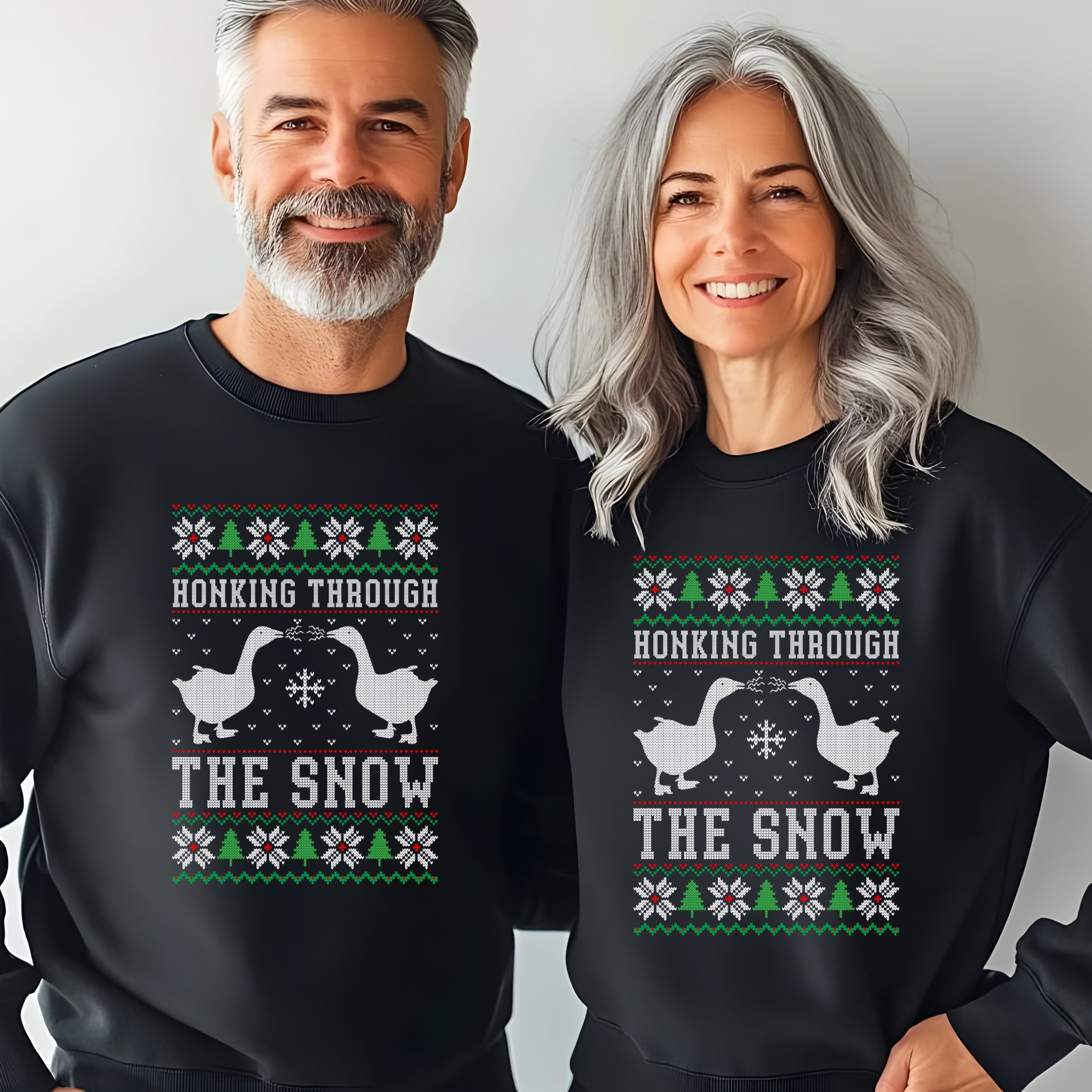 Honk Through the Snow Sweatshirt | Funny Christmas Apparel, Unisex product thumbnail image Honk Through the Snow Sweatshirt | Funny Christmas Apparel, Unisex product thumbnail image