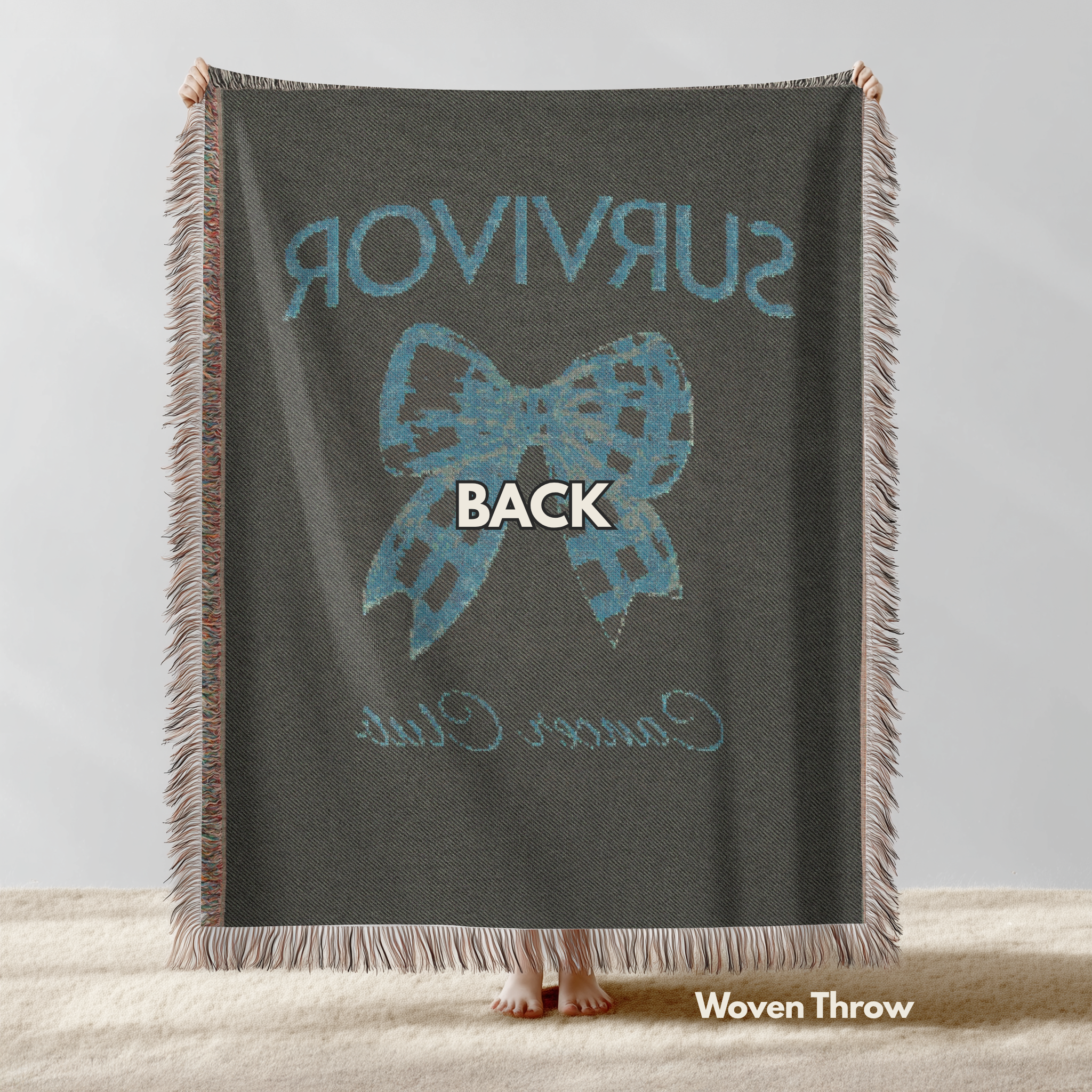 Pink Ribbon: Survivor Breast Cancer Throw Blanket product thumbnail image