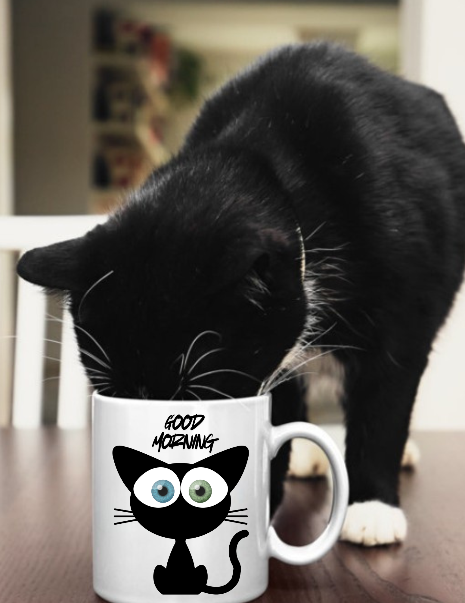 Cute Cat Good Morning Coffee Mug product thumbnail image Cute Cat Good Morning Coffee Mug product thumbnail image