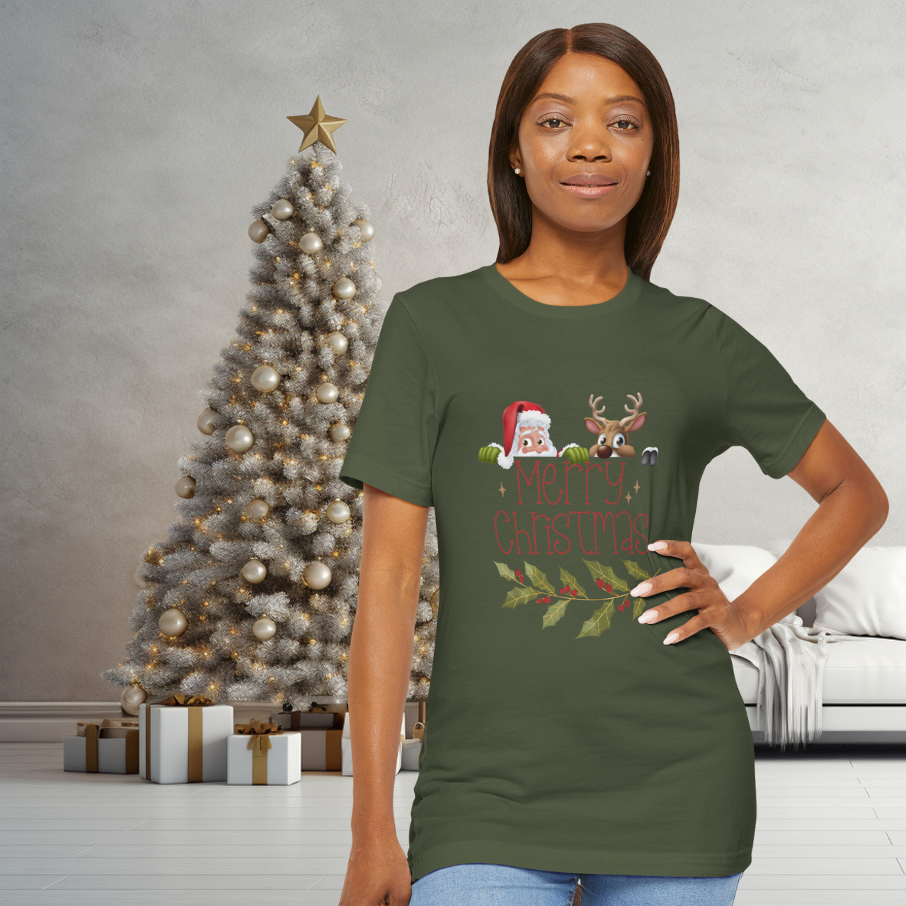 Merry Christmas Family Matching T-Shirts — Unisex Holiday Tee for Men, Women &amp; Kids, Festive Christmas Outfit product thumbnail image