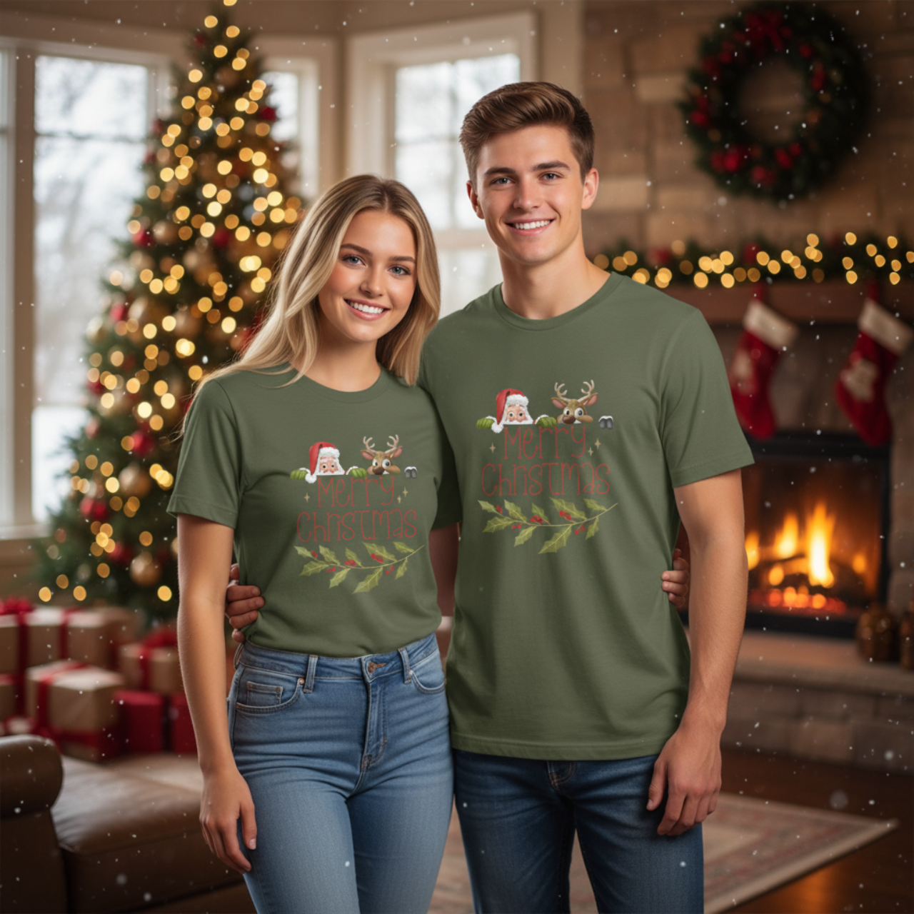 Merry Christmas Family Matching T-Shirts — Unisex Holiday Tee for Men, Women &amp; Kids, Festive Christmas Outfit product thumbnail image