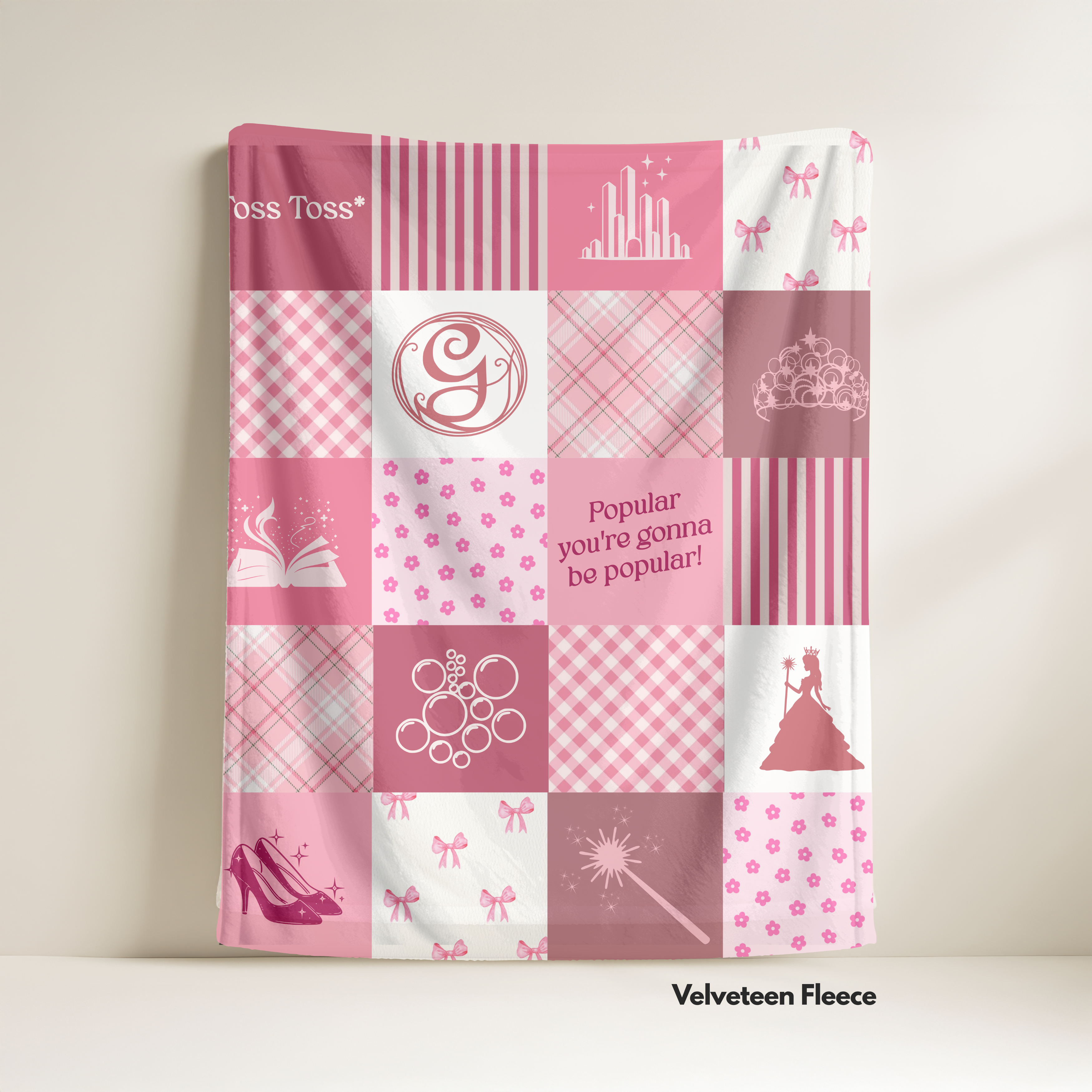 Glinda: Wicked-Inspired Velveteen Fleece Blanket