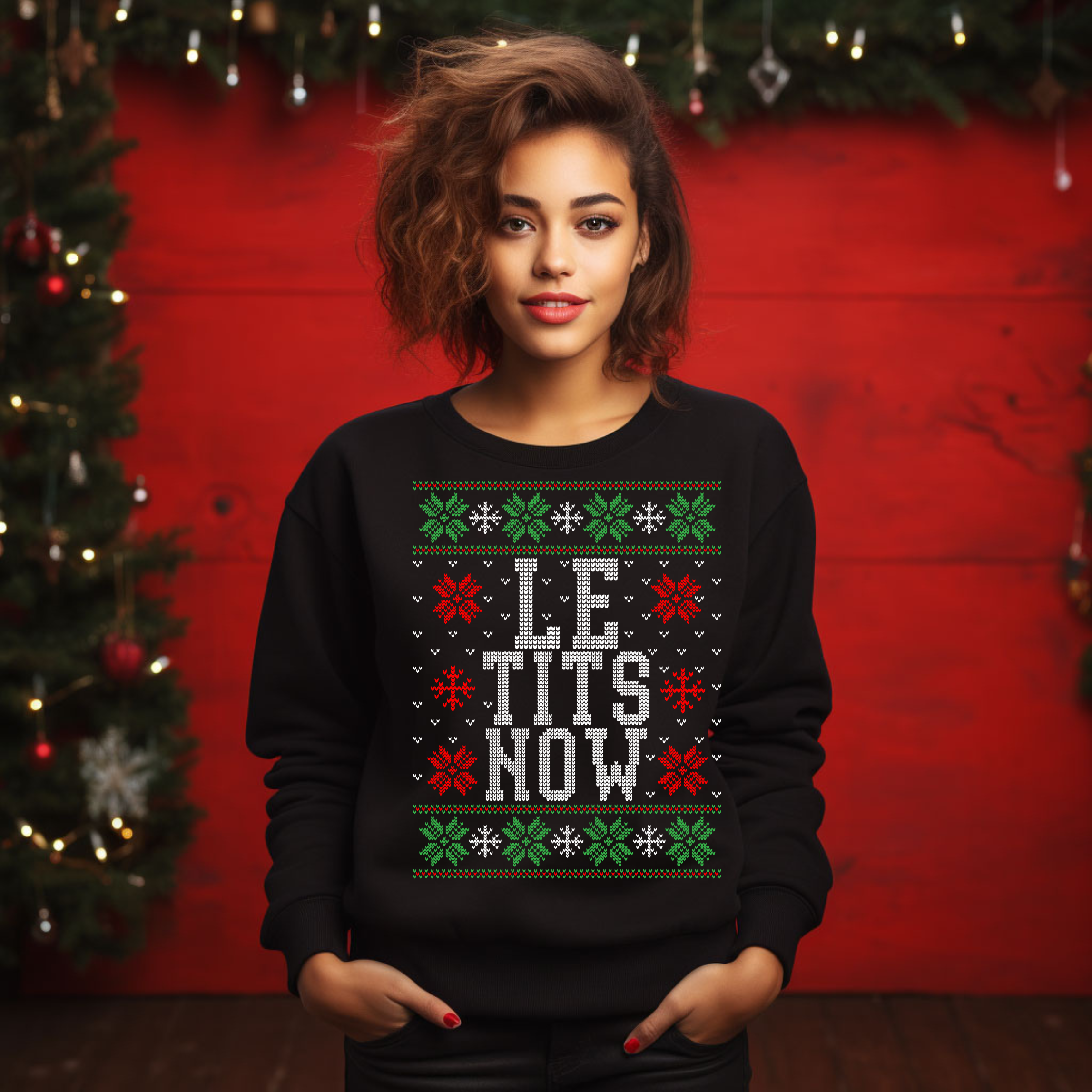 Let It Snow Funny Christmas Ugly Sweater Sweatshirt Unisex Crewneck product thumbnail image Let It Snow Funny Christmas Ugly Sweater Sweatshirt Unisex Crewneck product thumbnail image