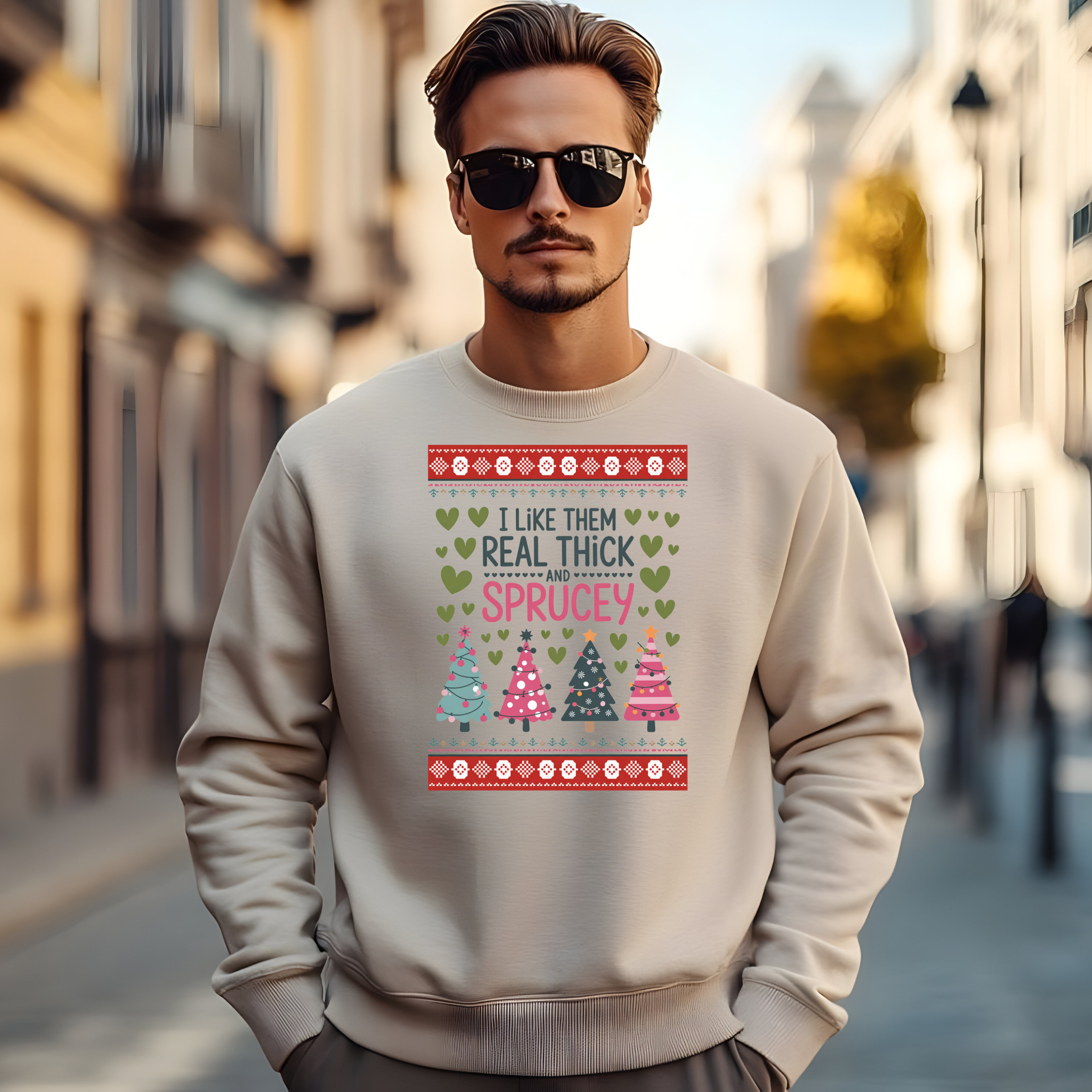I Like Them Real Thick and Sprucey Ugly Sweater Sweatshirt I Like Them Real Thick and Sprucey Ugly Sweater Sweatshirt