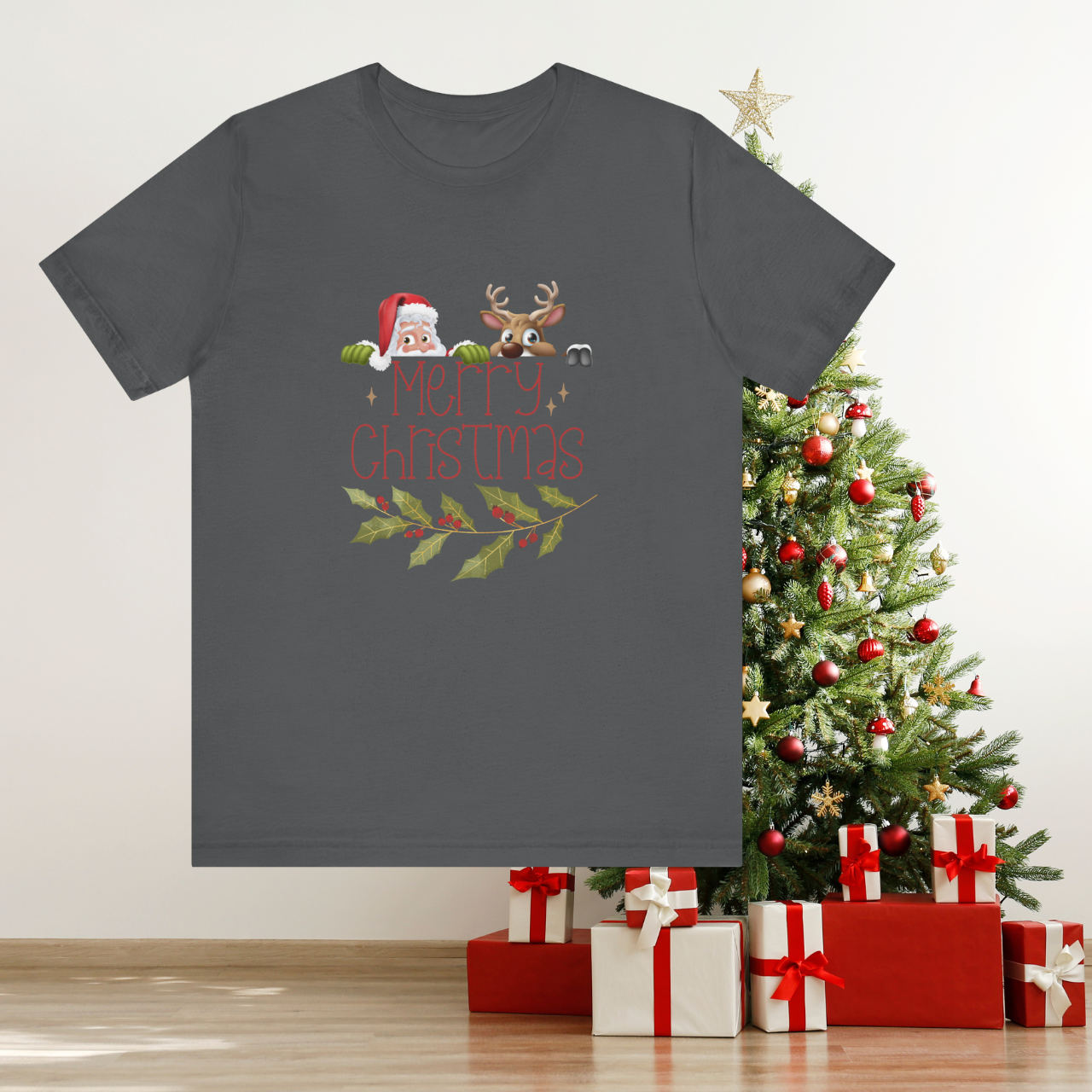 Christmas Kids and Matching Family Tee, Merry Christmas Shirt, Holiday Gift for Youth Boys and Girls, Cute Xmas Clothing product thumbnail image