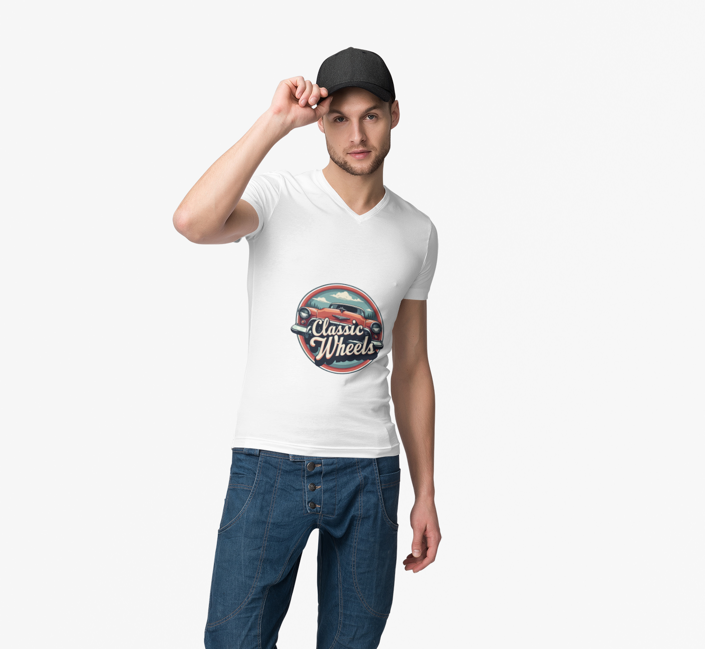 Men's 'Classic Wheels' Vintage Car T-Shirt product thumbnail image Men's 'Classic Wheels' Vintage Car T-Shirt product thumbnail image