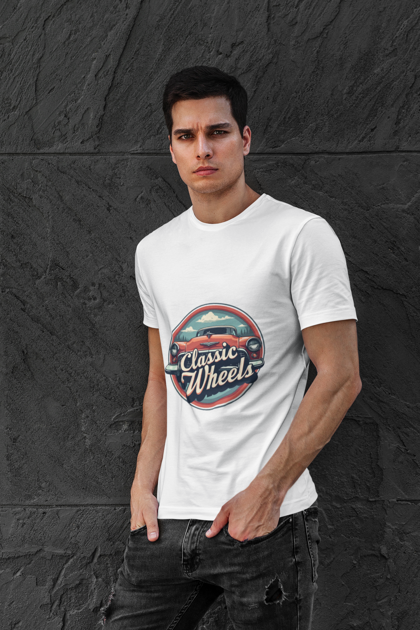 Men's 'Classic Wheels' Vintage Car T-Shirt product thumbnail image Men's 'Classic Wheels' Vintage Car T-Shirt product thumbnail image