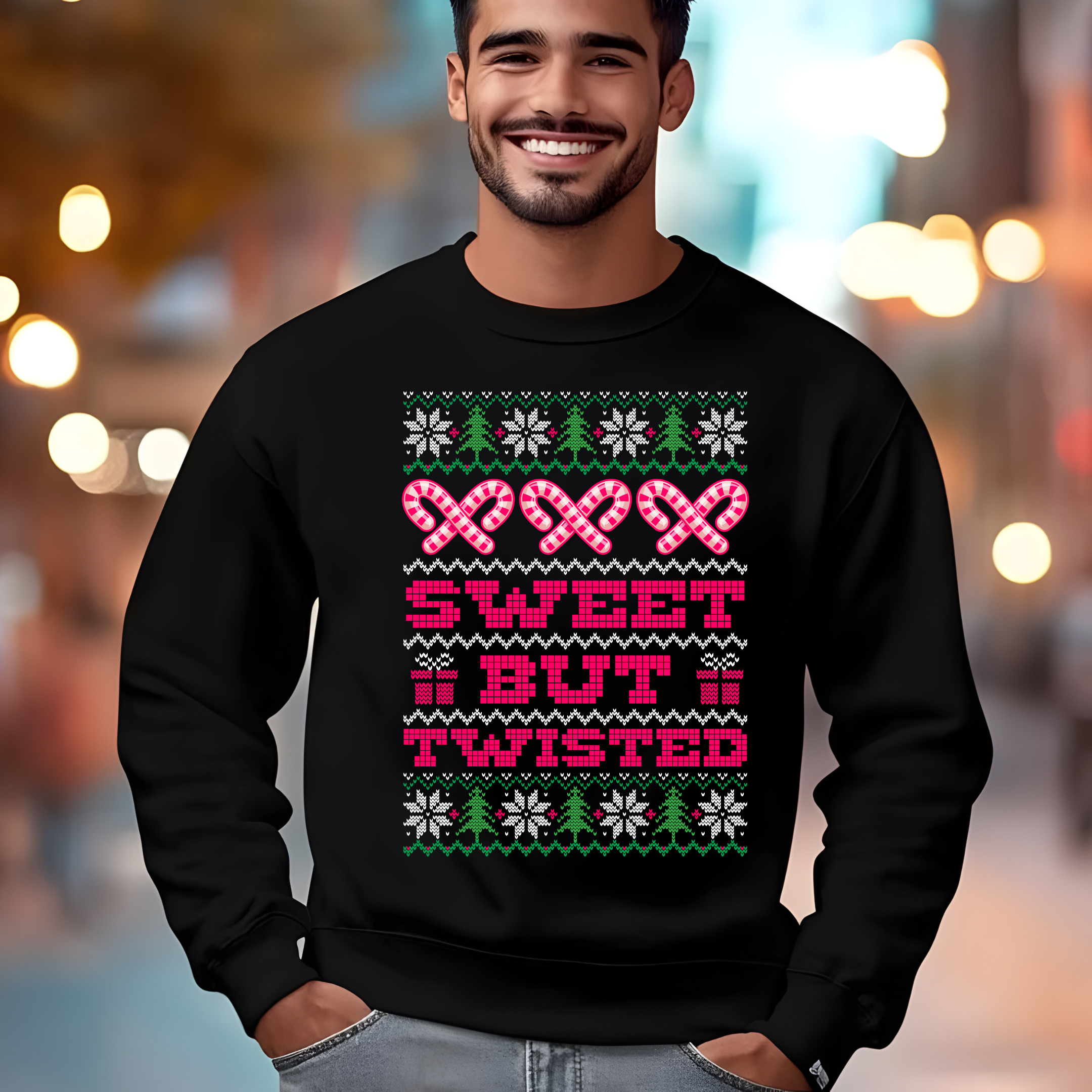 Sweet But Twisted Ugly Sweater Funny Christmas Unisex Crewneck Sweatshirt Sweet But Twisted Ugly Sweater Funny Christmas Unisex Crewneck Sweatshirt