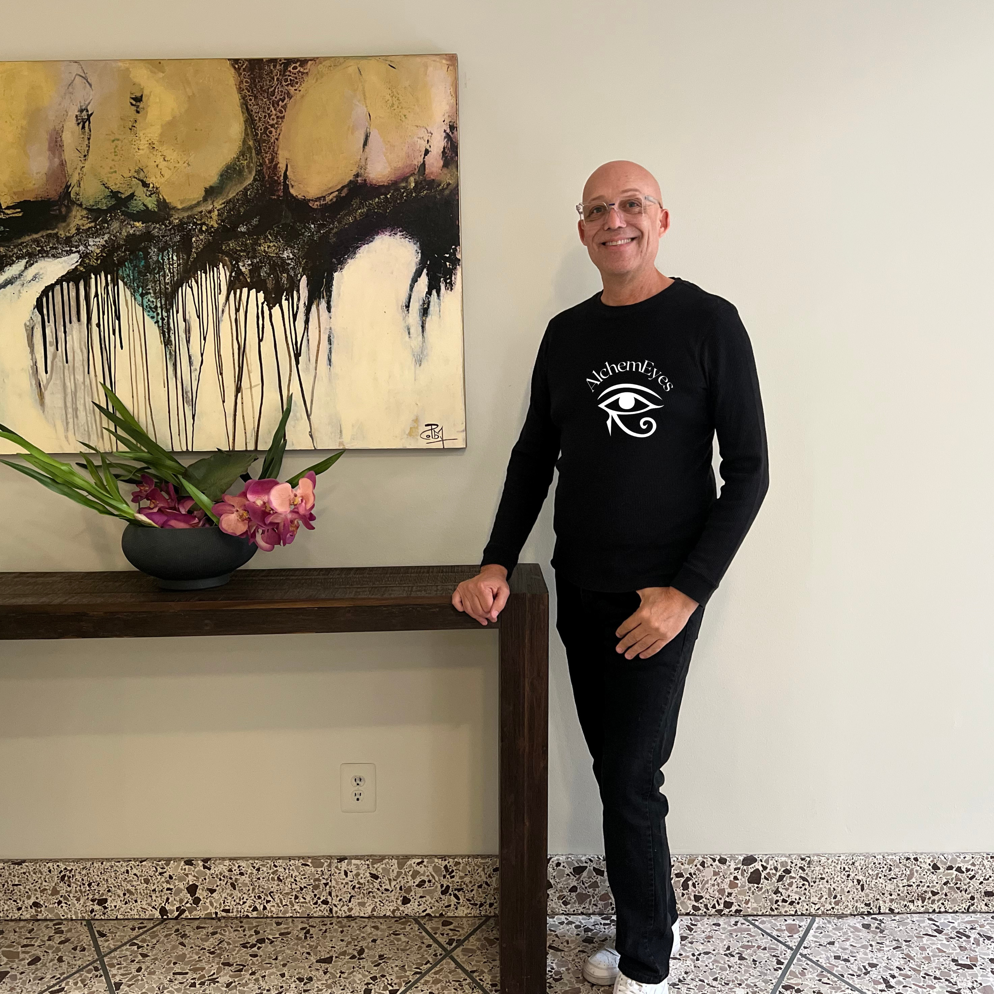 AlchemEyes - Unisex Long Sleeve Tee with Investigative Design - Perfect for Tech Enthusiasts, Casual Outings, and Cool Weather