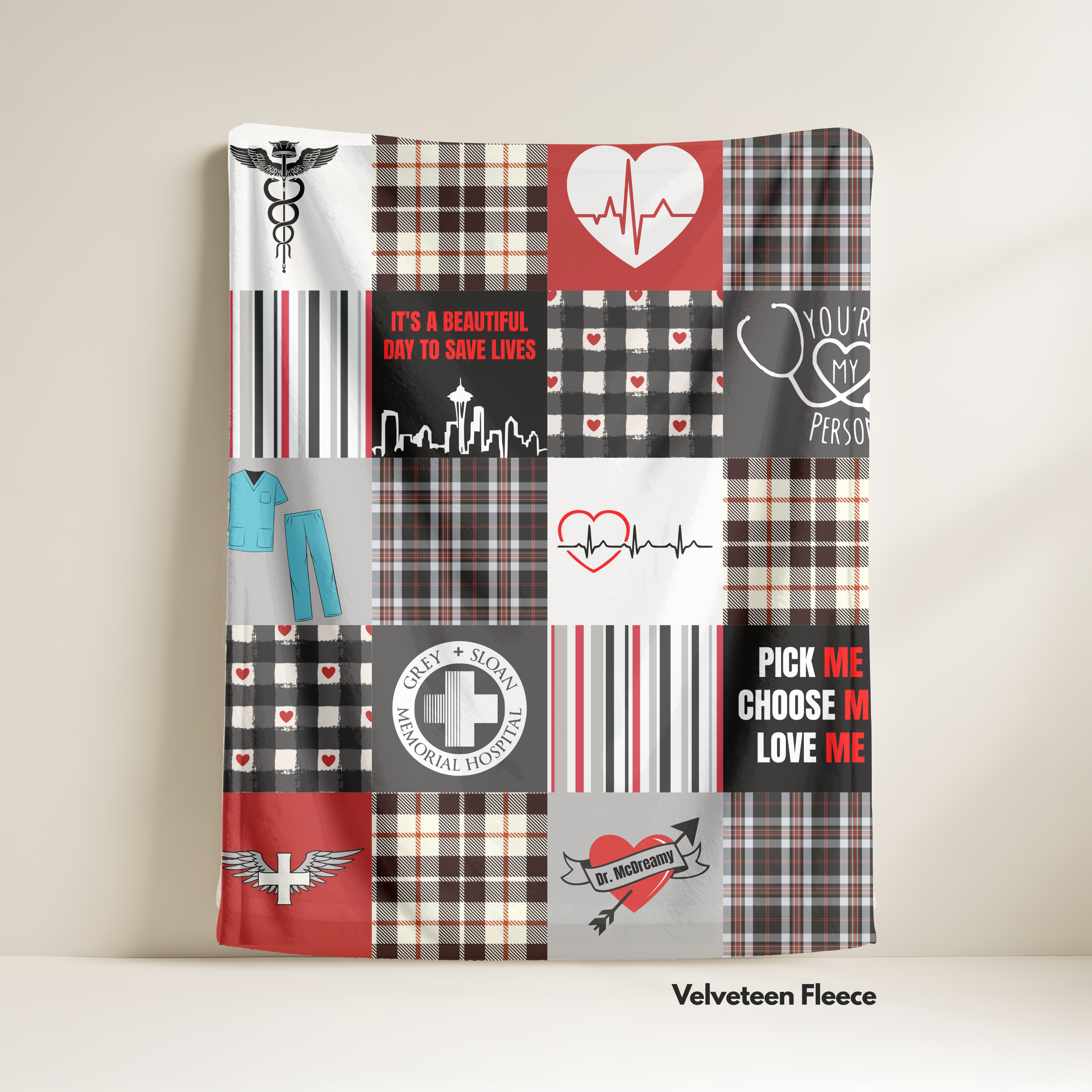 Grey's Anatomy Blanket: Velveteen Plush Blanket