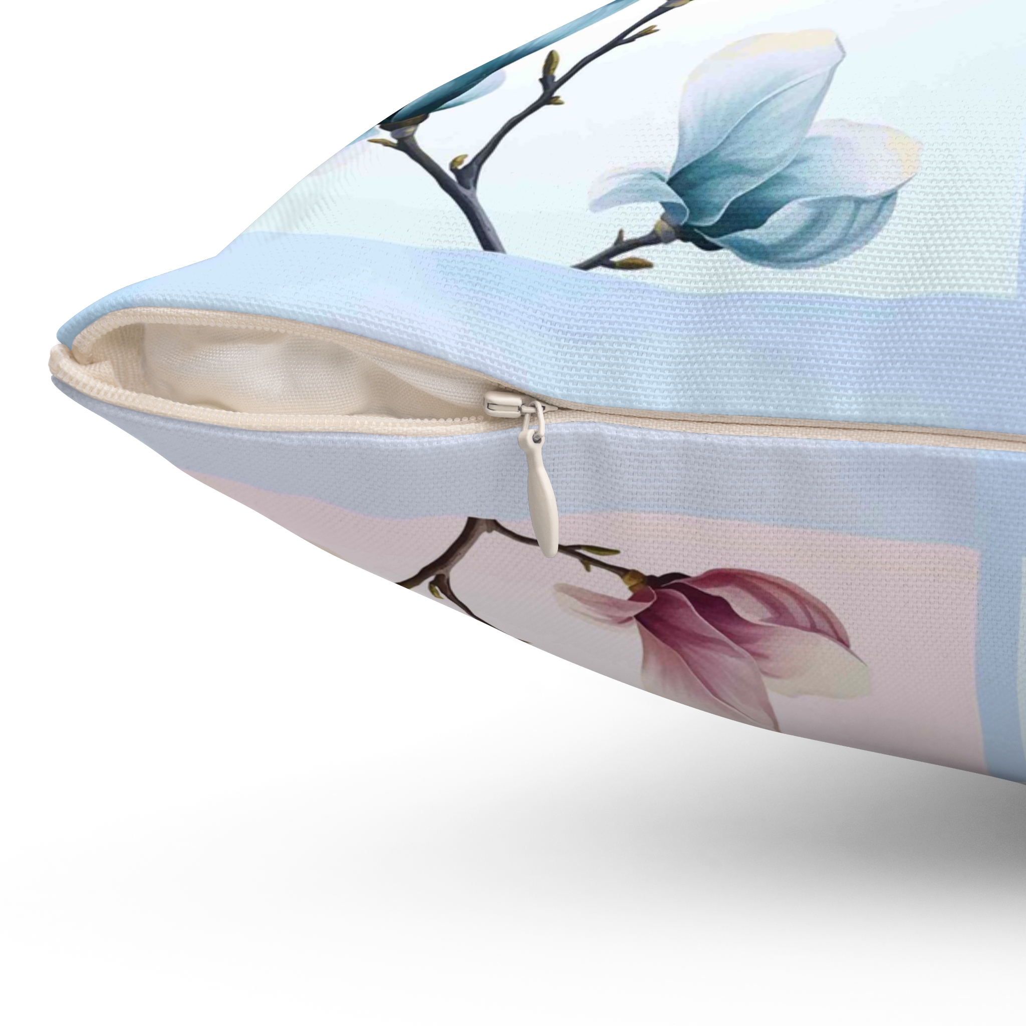 Magnolias Floral Square Pillow - Cozy Decorative Cushion for Home Decor, Living Room, Bedroom, Housewarming Gift, Spring Decor product thumbnail image