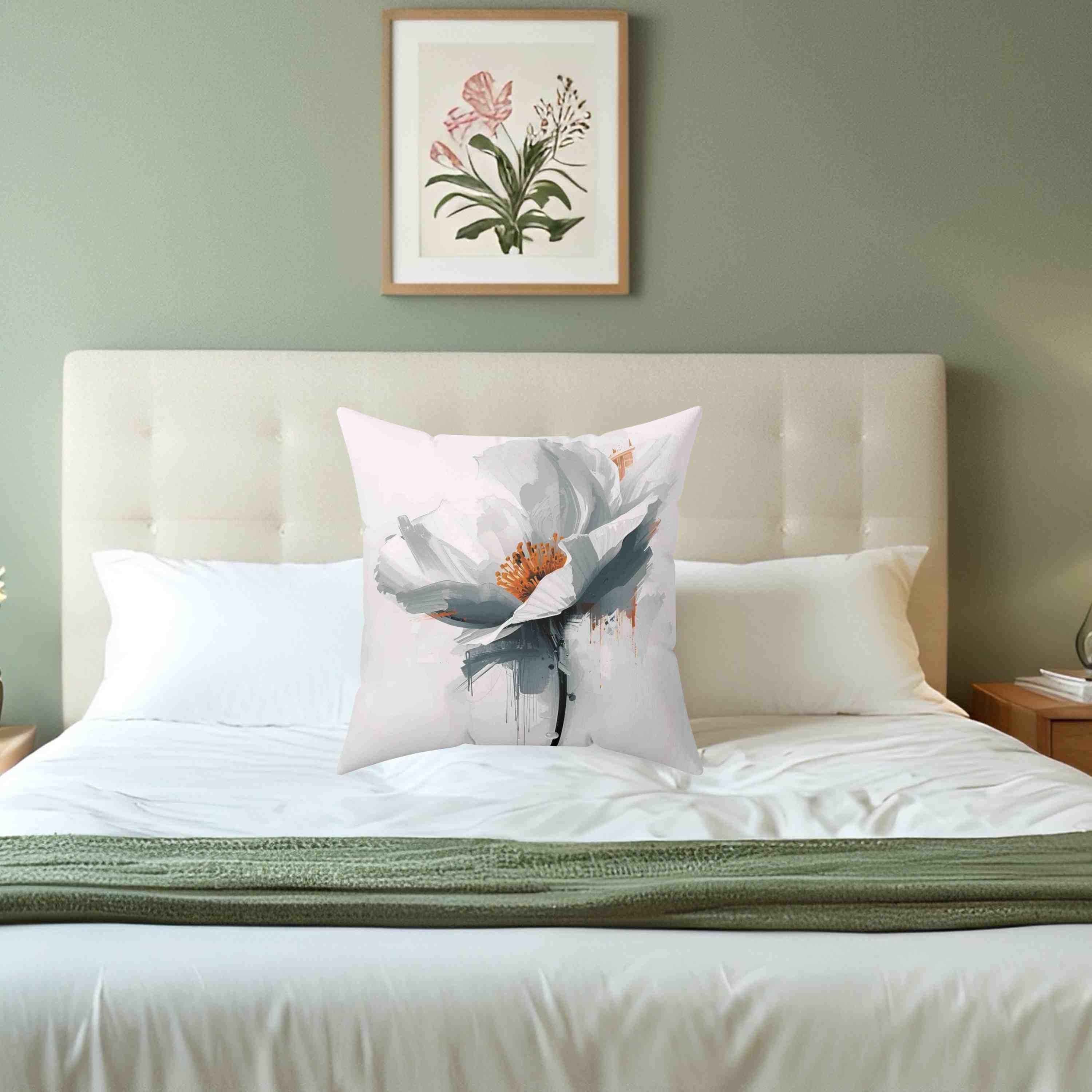 Abstract Floral Decorative Throw Pillow | Modern Home Decor, Couch Cushion, Gift for Her, Spring Accent, Flower Pillow product thumbnail image