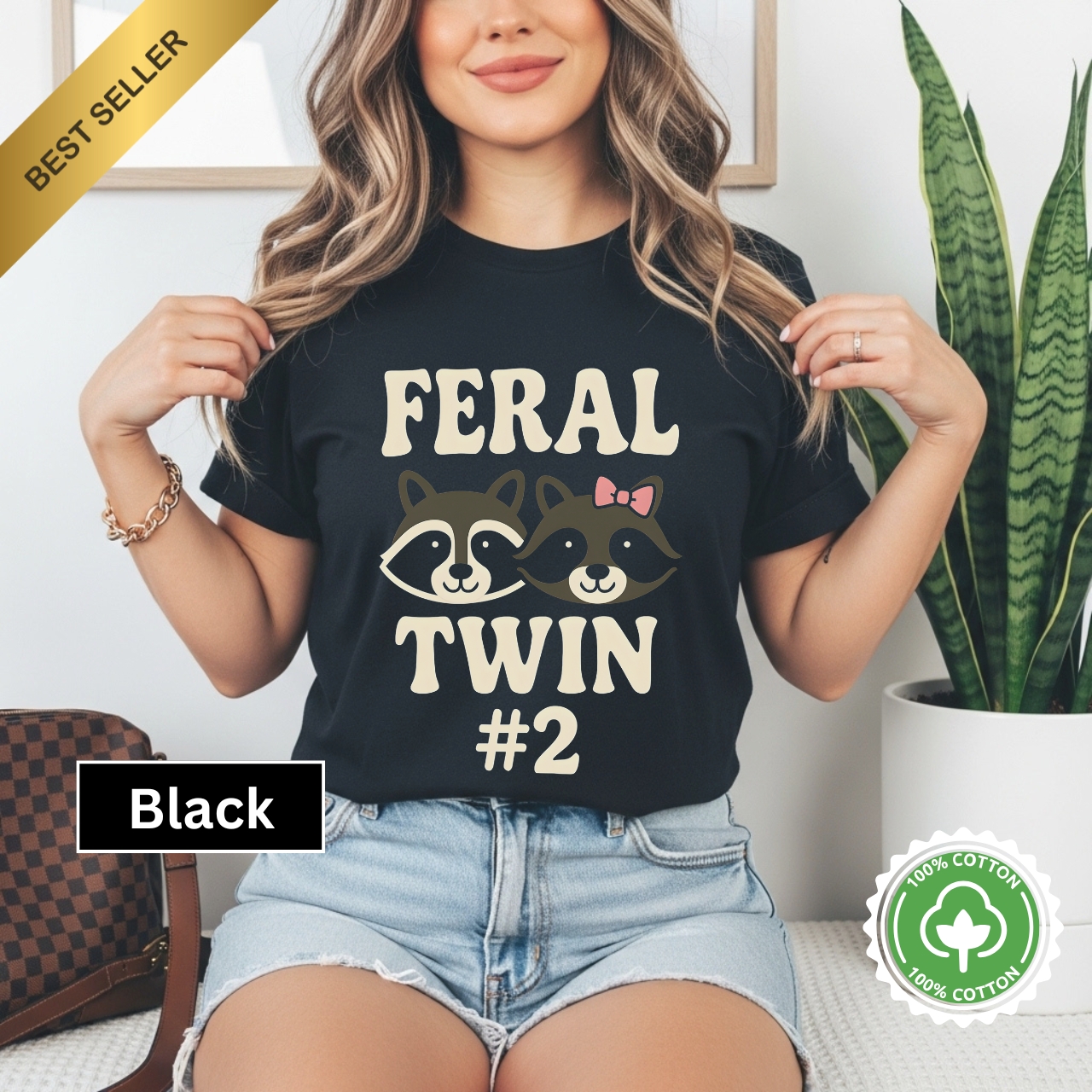 Feral Twin Unisex Graphic T-Shirt - Cute Raccoon Print Shirt for Animal Lovers Feral Twin Unisex Graphic T-Shirt - Cute Raccoon Print Shirt for Animal Lovers