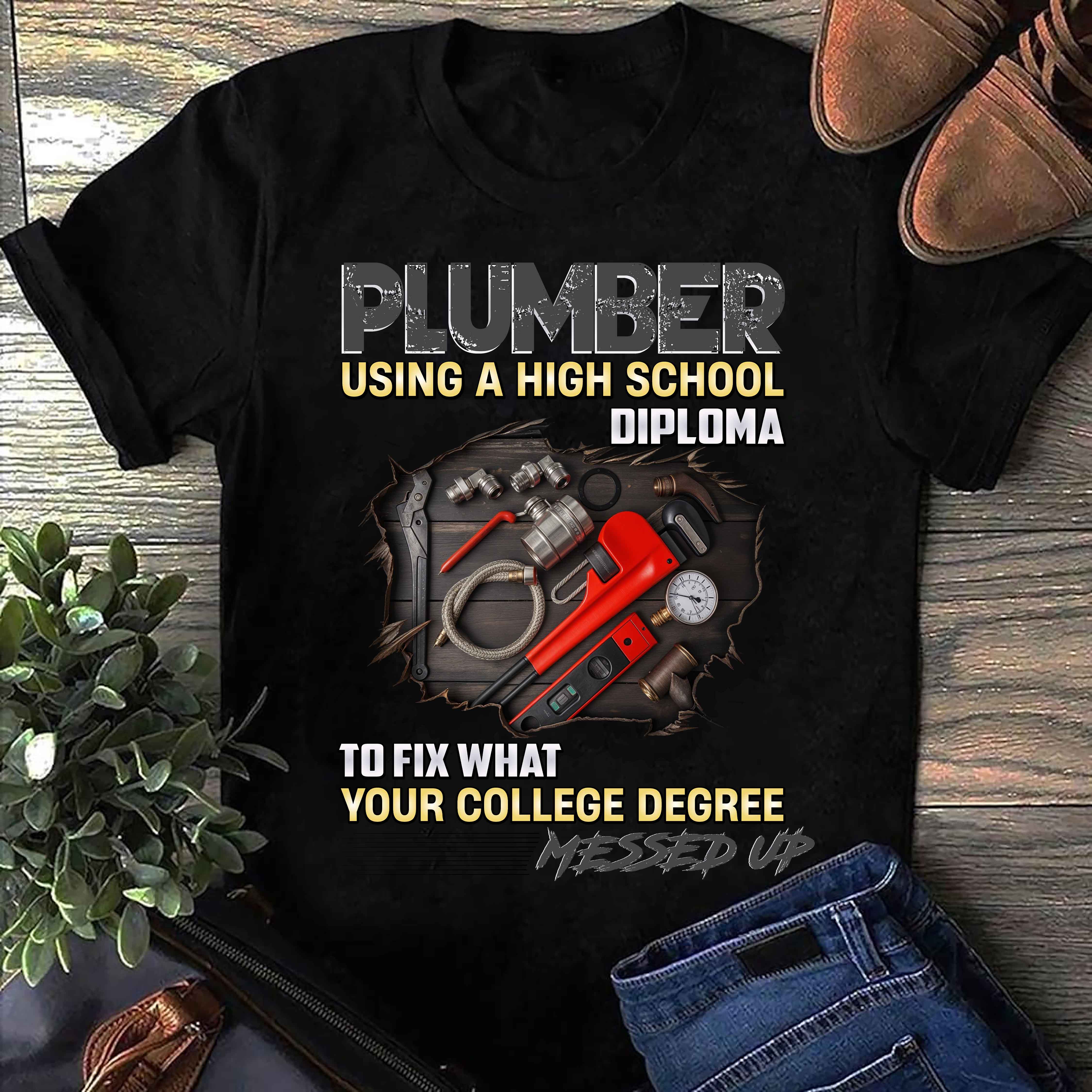 Plumber Humor T-Shirt, Funny Gift, Unisex Tee, Father's Day, Graduation, Job Celebration, Softstyle Shirt product thumbnail image