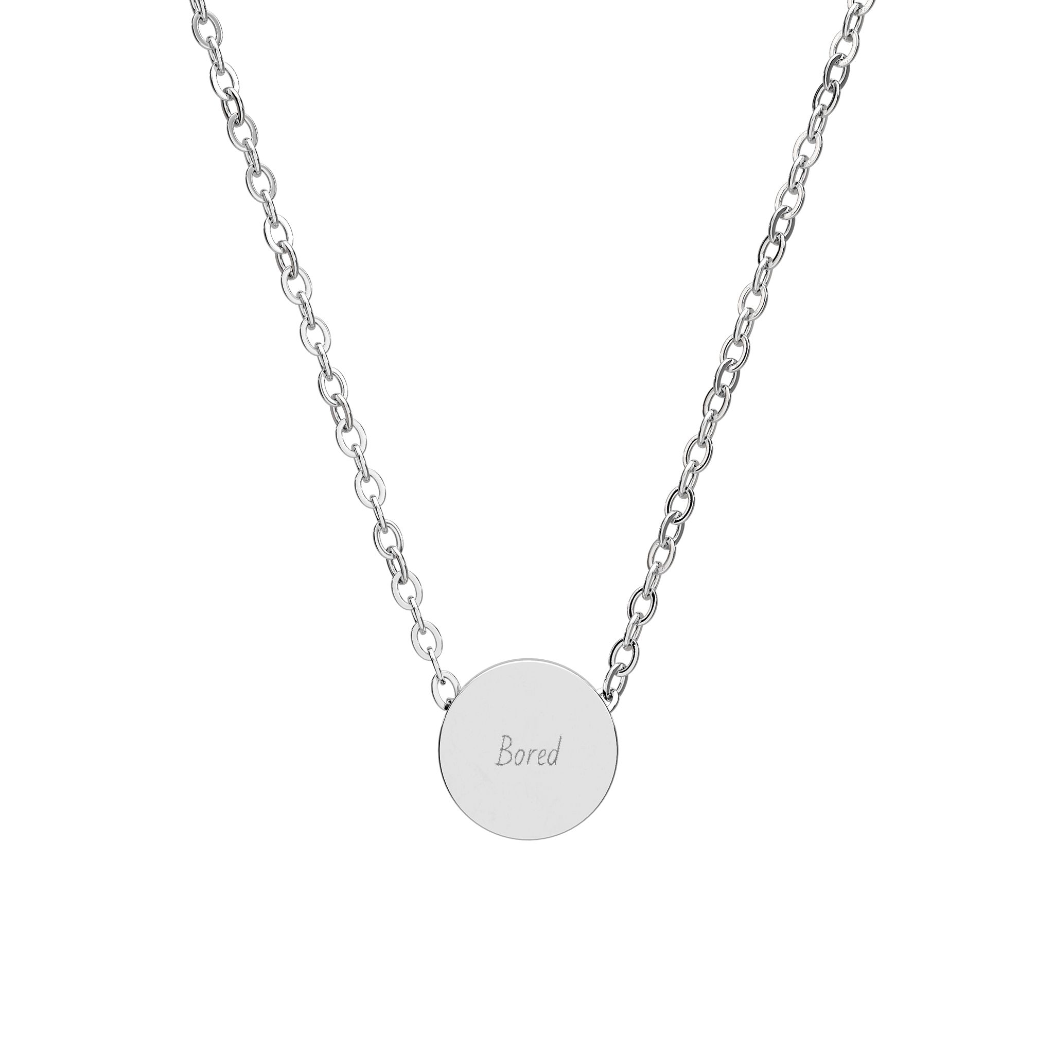 Personalized Mini Circle Necklace, Engraved Text, Simple Jewelry, Wedding, Birthday, Anniversary, Everyday Wear, Custom Text, Unique Gift for Her product thumbnail image