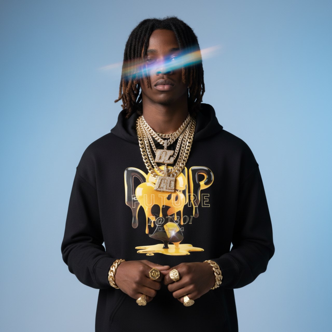 Streetwear Graphic Hoodie - FUTURE F@TBOI Clothing Black and Yellow product thumbnail image Streetwear Graphic Hoodie - FUTURE F@TBOI Clothing Black and Yellow product thumbnail image