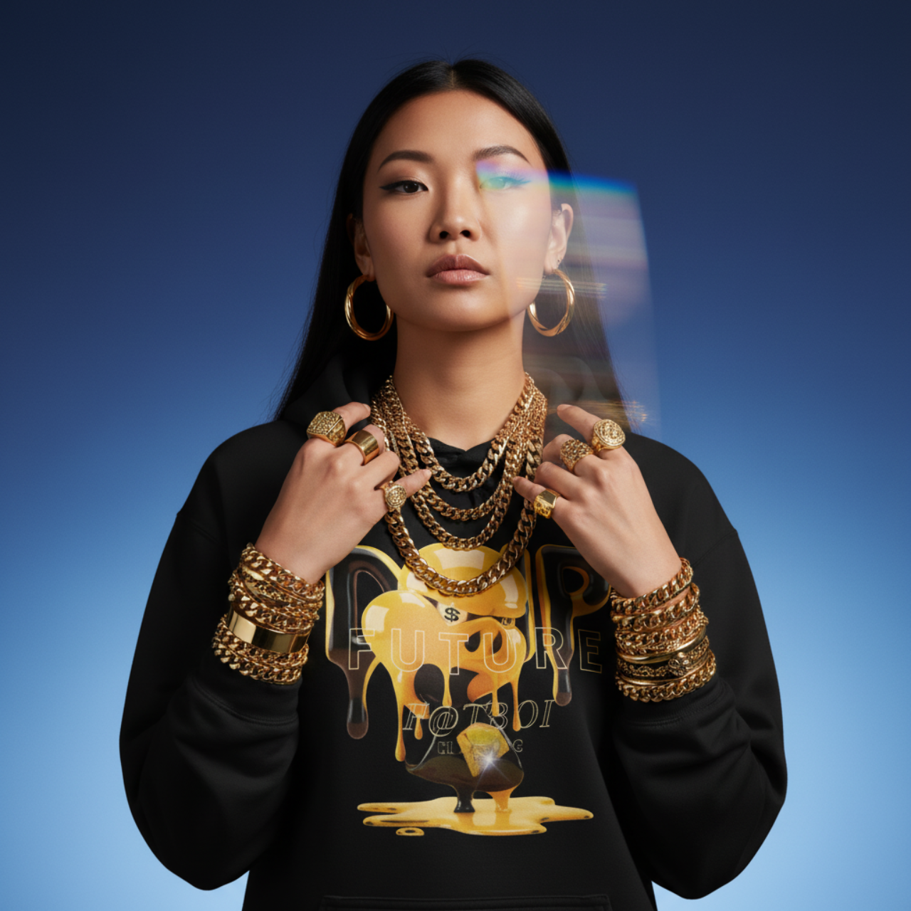 Streetwear Graphic Hoodie - FUTURE F@TBOI Clothing Black and Yellow product thumbnail image Streetwear Graphic Hoodie - FUTURE F@TBOI Clothing Black and Yellow product thumbnail image