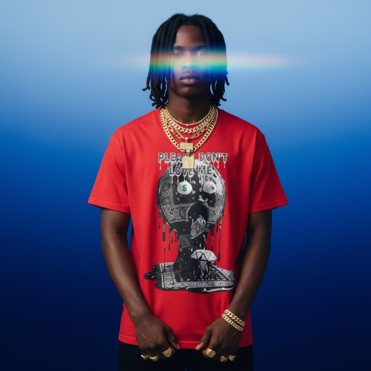 FUTURE FATBOI CLOTHING PLEASE DON'T - Unisex Heavy Cotton Tee with Distressed Art - Perfect for Casual Days, Gifts, and Artistic Souls, Unique Shirt, Graphic Tee, Trendy Apparel