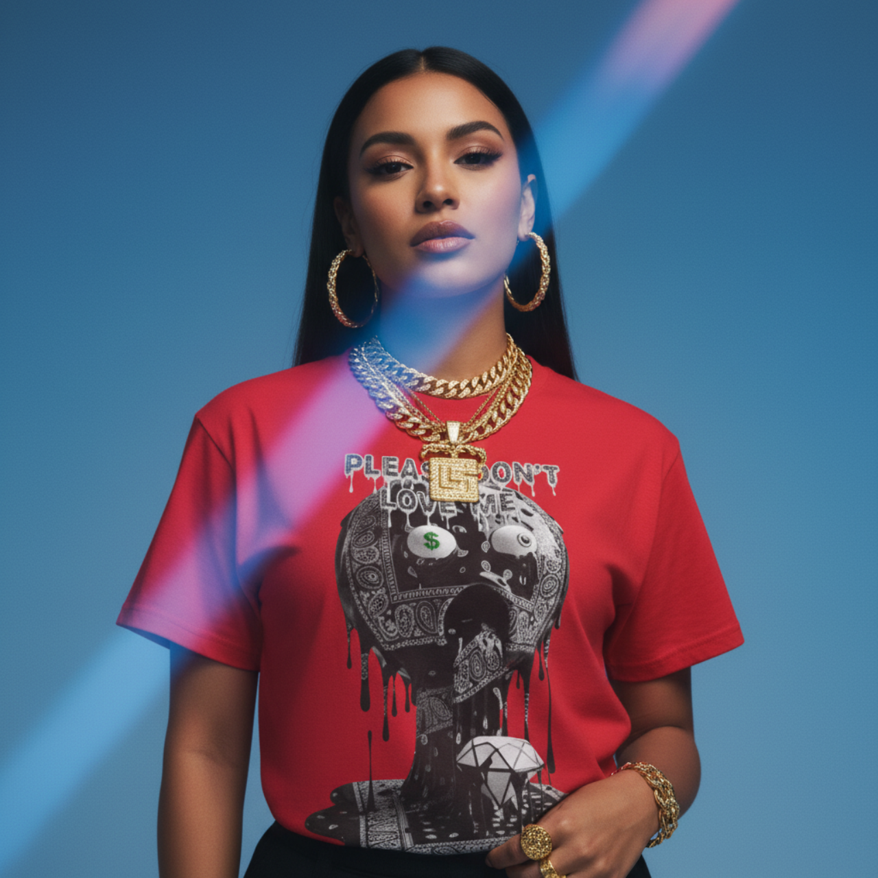 FUTURE FATBOI CLOTHING PLEASE DON'T - Unisex Heavy Cotton Tee with Distressed Art - Perfect for Casual Days, Gifts, and Artistic Souls, Unique Shirt, Graphic Tee, Trendy Apparel product thumbnail image