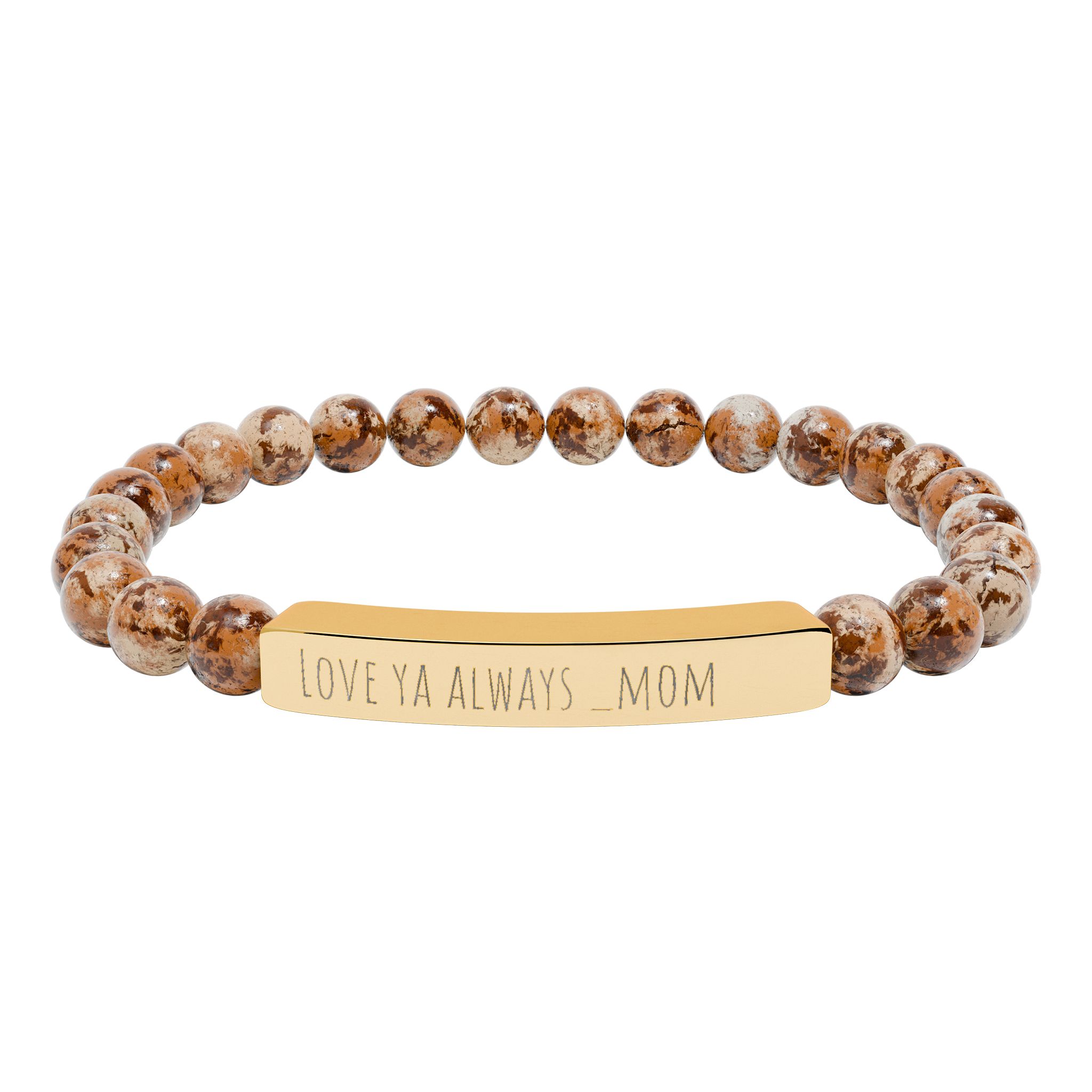 Personalized Engraved Natural Stone Bracelet, Bar Jewelry, Meaningful Gift, Boho Style, Women’s Accessories, Unique Crystals, Custom Bracelet Gift ideas product thumbnail image