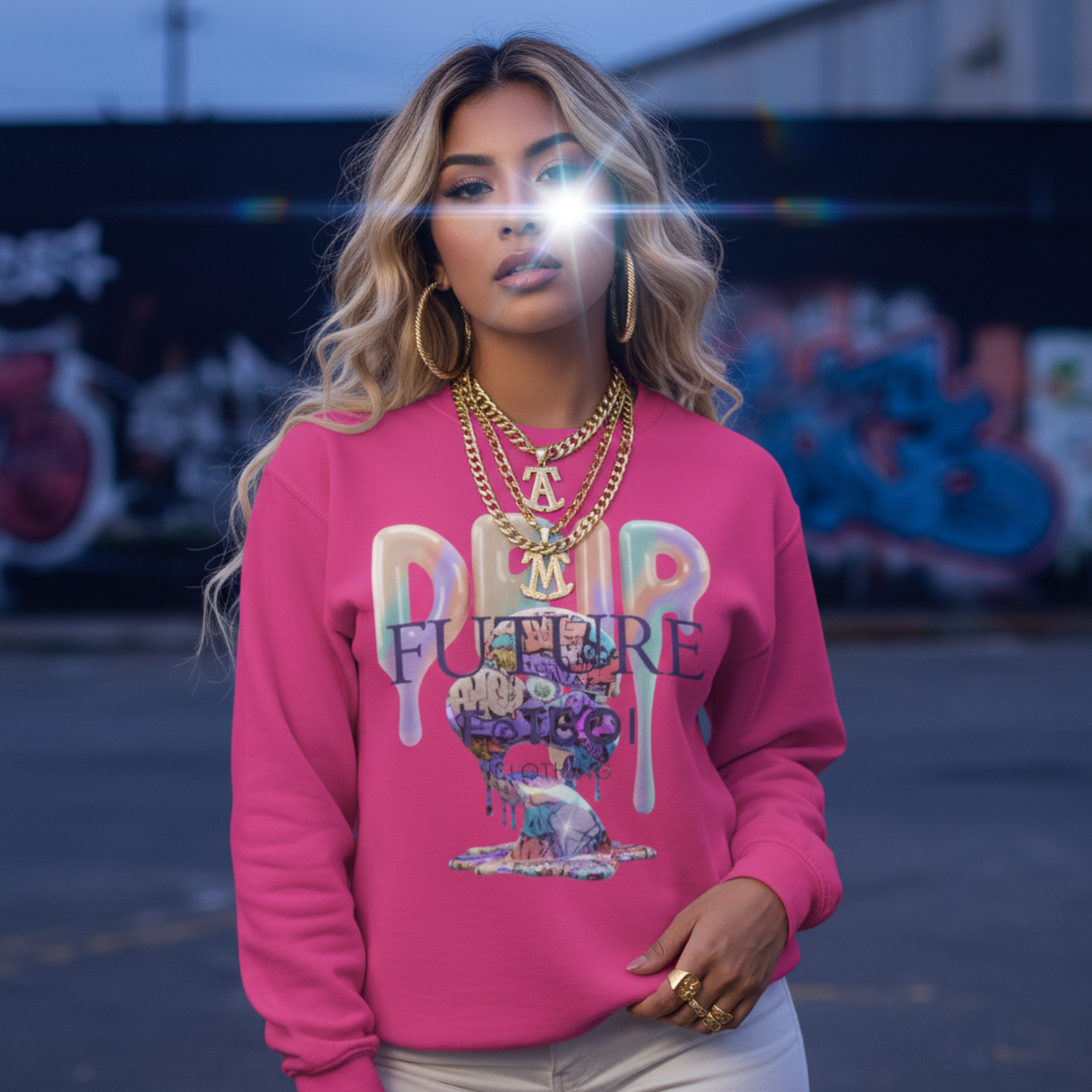 FUTURE F@TBOI DIAMOND HOG DRIP DESIGN Unisex Heavy Blend™ Crewneck Sweatshirt, Trendy Streetwear, Gift for Artists, Casual Fashion, Everyday Wear product thumbnail image