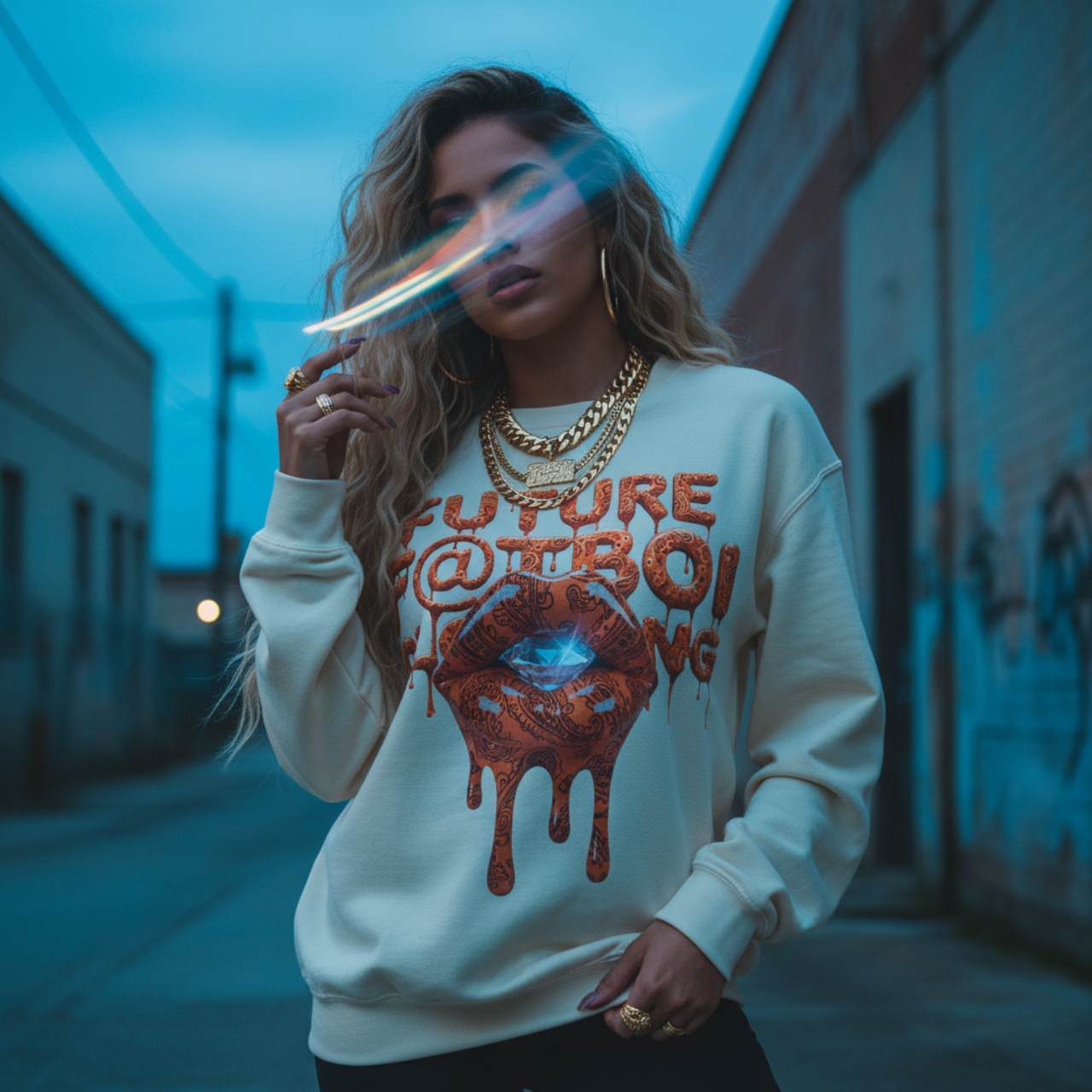 Future FatBoi Orange Diamonds - Crewneck Sweatshirt - Trendy Urban Apparel, Casual Wear, Stylish Gift for Streetwear Lovers, Hip Hop Fashion product thumbnail image Future FatBoi Orange Diamonds - Crewneck Sweatshirt - Trendy Urban Apparel, Casual Wear, Stylish Gift for Streetwear Lovers, Hip Hop Fashion product thumbnail image